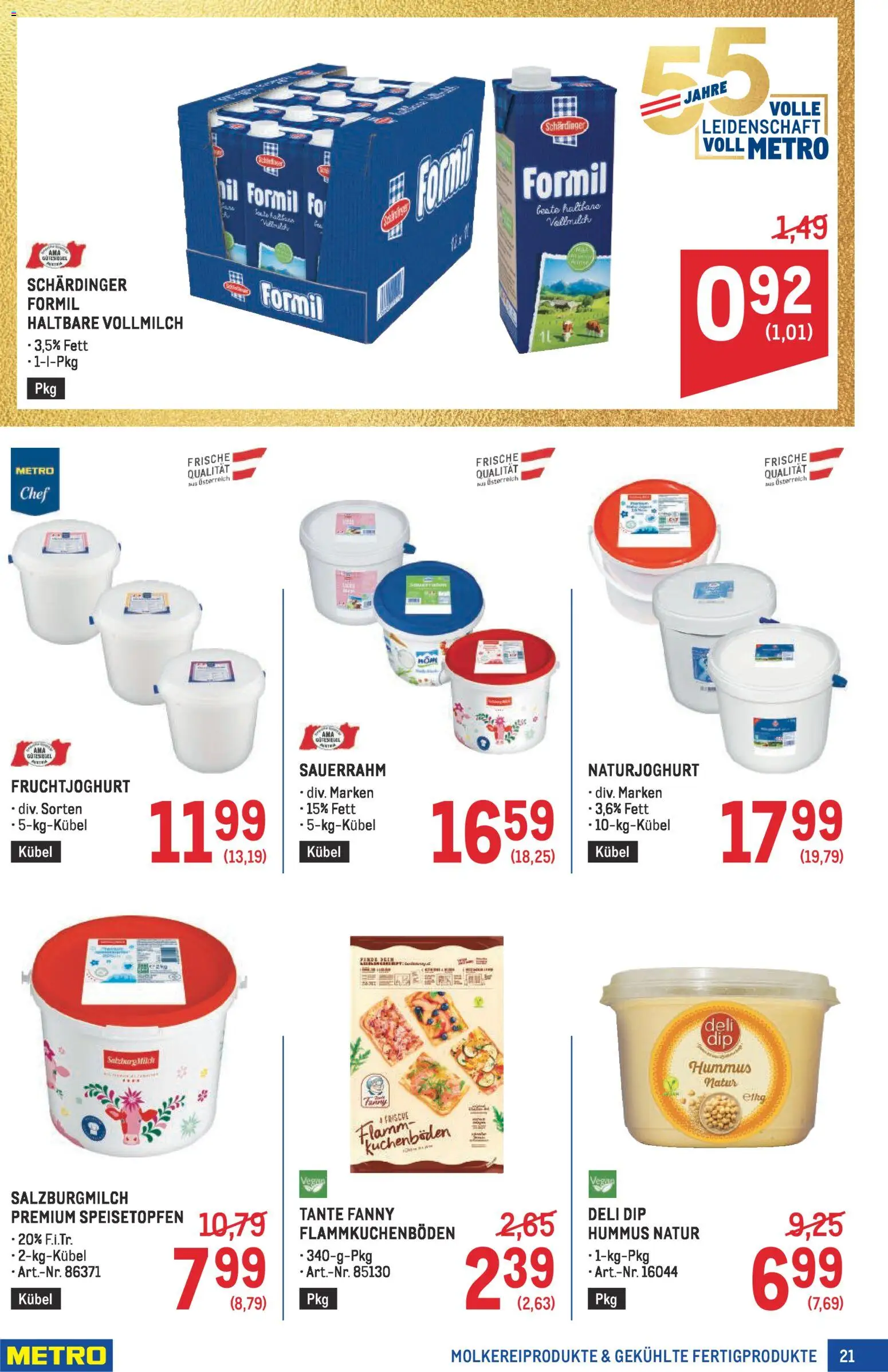 Metro angebote Profi gültig ab 16.04.2026 | Seite: 21 | Produkte: Sauerrahm