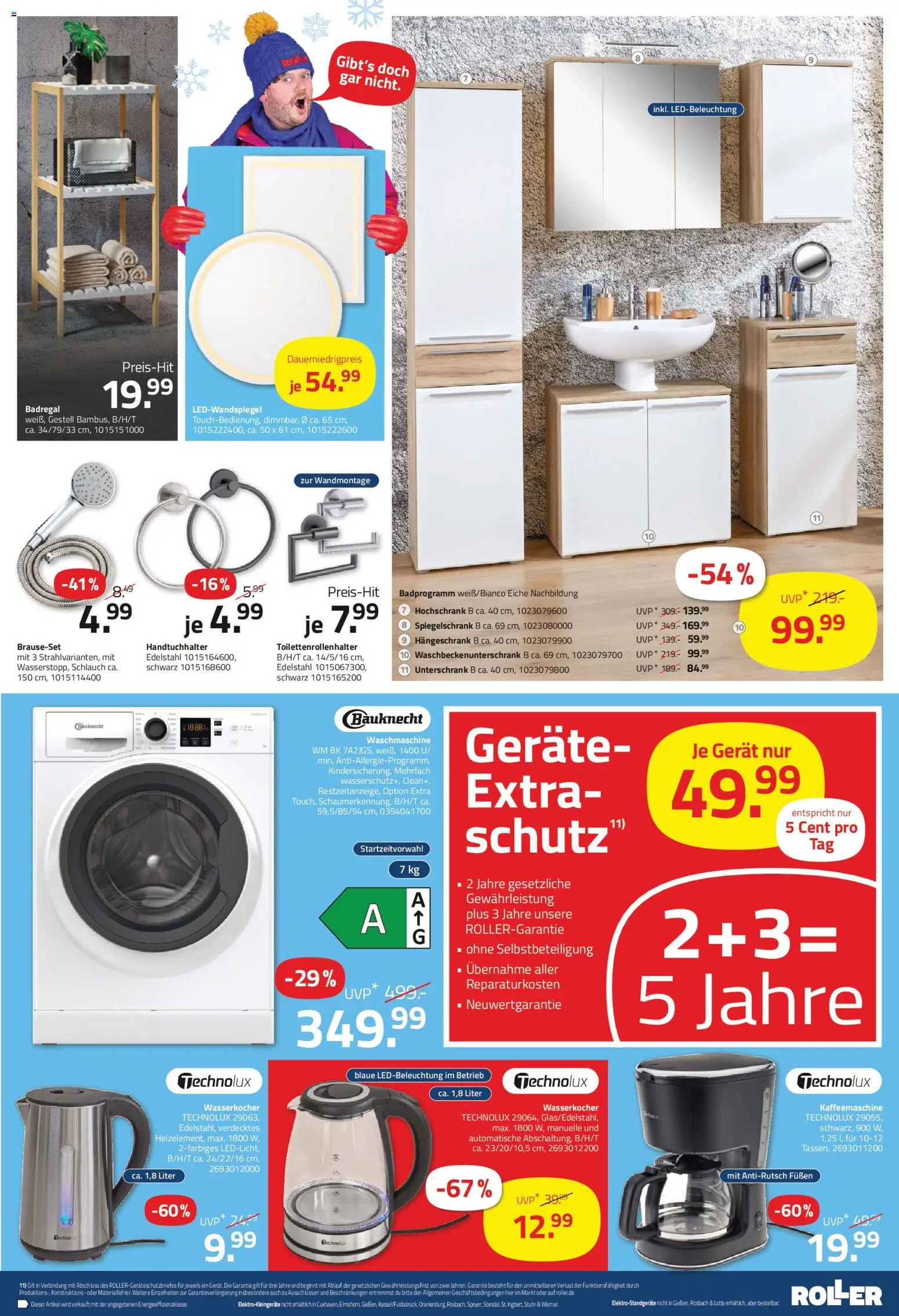 Roller Prospekt 	 – gültig ab 28.12.2025 | Seite: 13 | Produkte: Wasserkocher, Badregal, Hängeschrank, Unterschrank