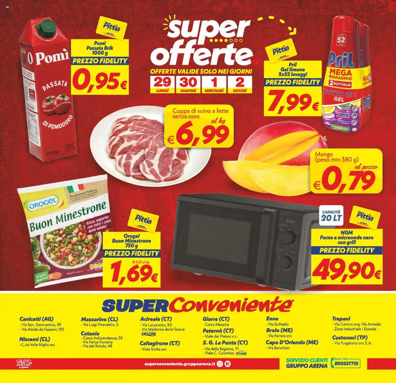 Volantino SuperConveniente del 23.09.2025 | Pagina: 20 | Prodotti: Minestrone, Suino, Limone, Mango