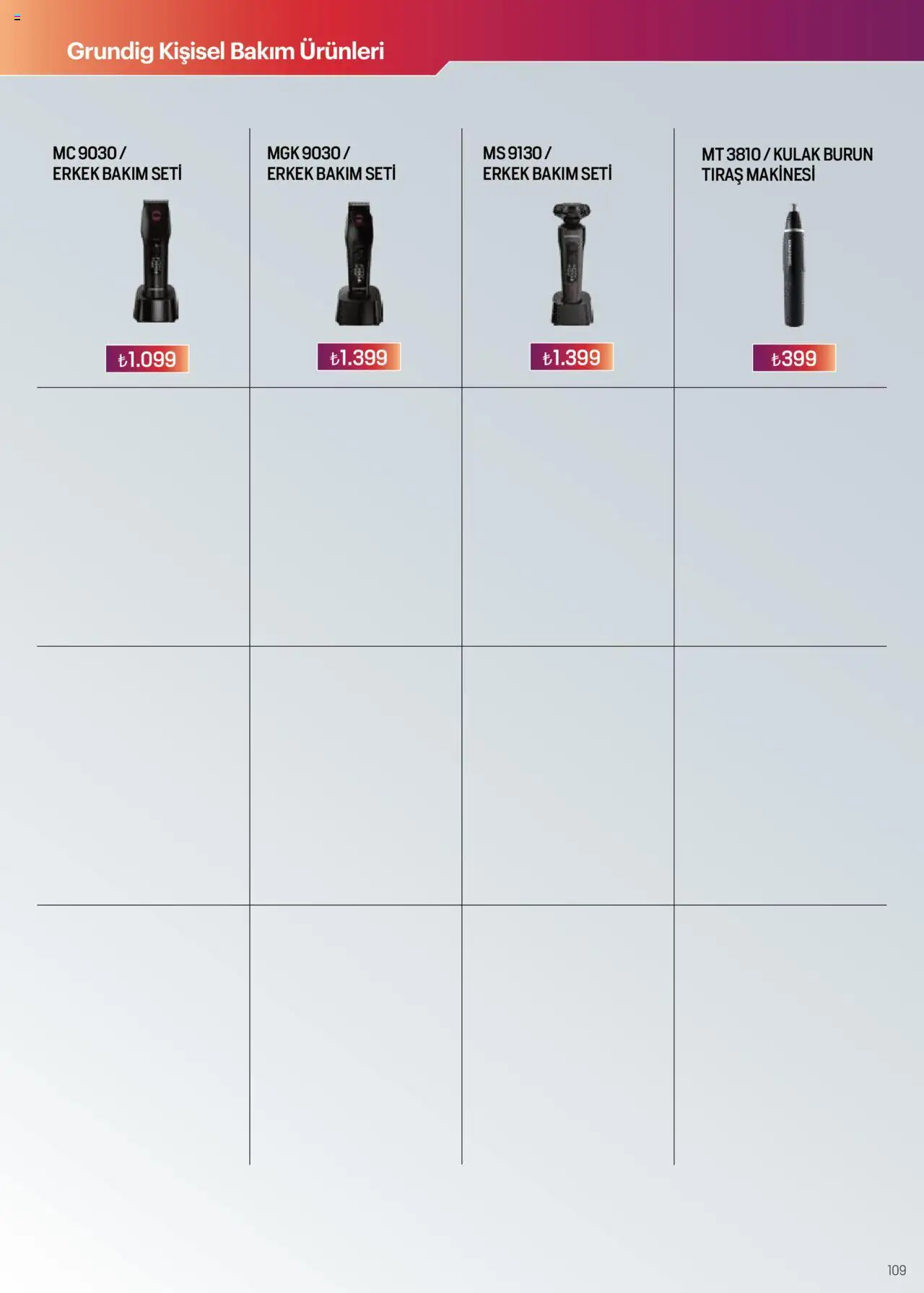 Arçelik Katalog - 16.09.2025 tarihinden itibaren geçerlidir | Sayfa: 109 | Ürünler: Tıraş makinesi
