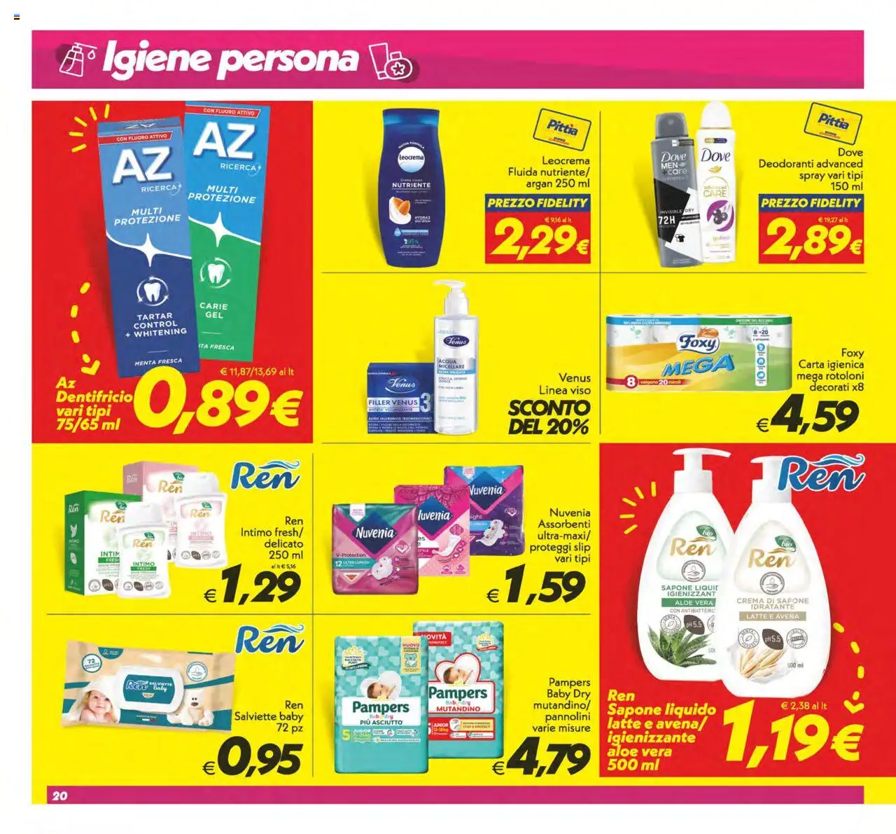 Volantino SuperConveniente del 12.09.2025 | Pagina: 20 | Prodotti: Pannolini, Proteggi slip, Acqua, Pampers