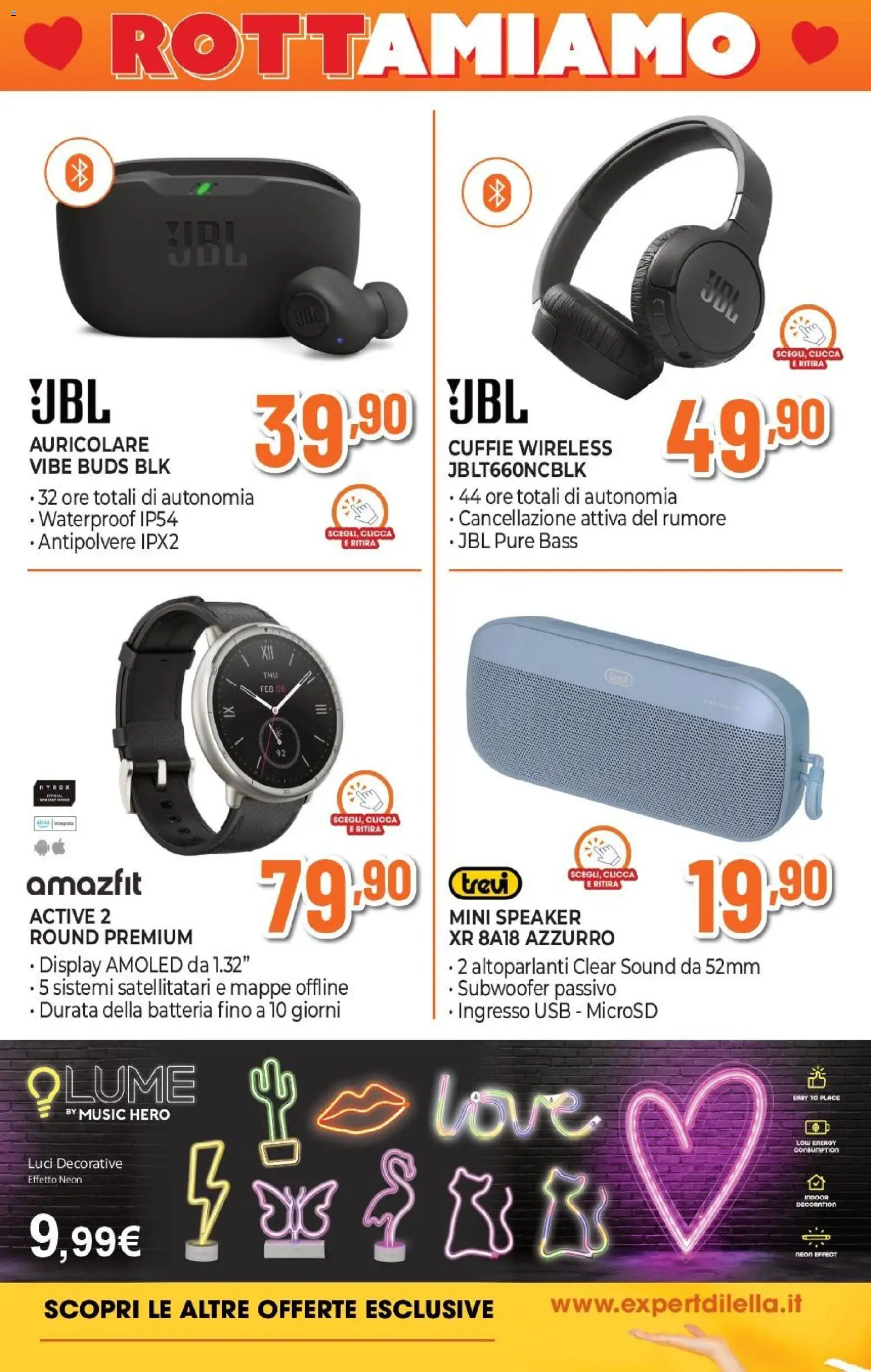 Volantino Expert del 12.02.2026 | Pagina: 7 | Prodotti: Cuffie, Speaker, USB, Batteria