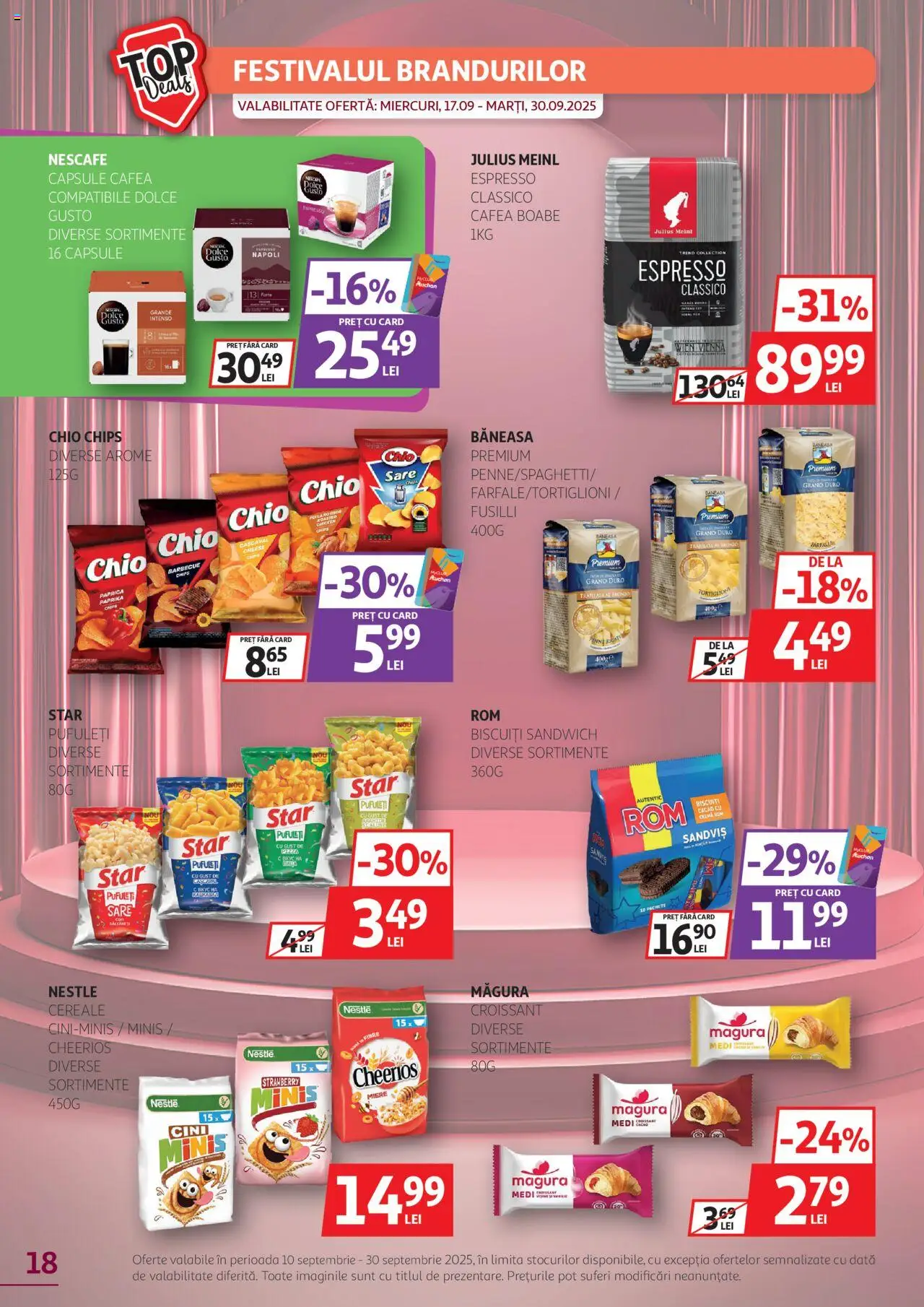 Noul catalog Auchan – valabil de la 10.09.2025 | Pagină: 18 | Produse: Cașcaval, Cremă, Cereale, Sare