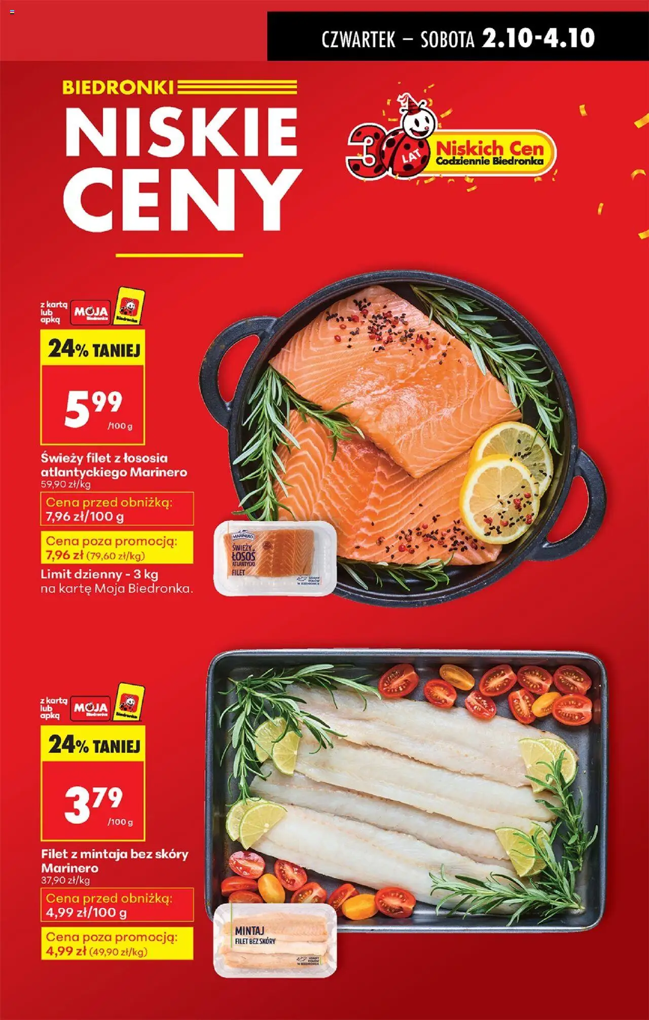 Biedronka gazetka - Oferta w tym tygodniu od 02.10.2025 | Strona: 9 | Produkty: Karta, Łosoś atlantycki, Łosoś, Filet z łososia