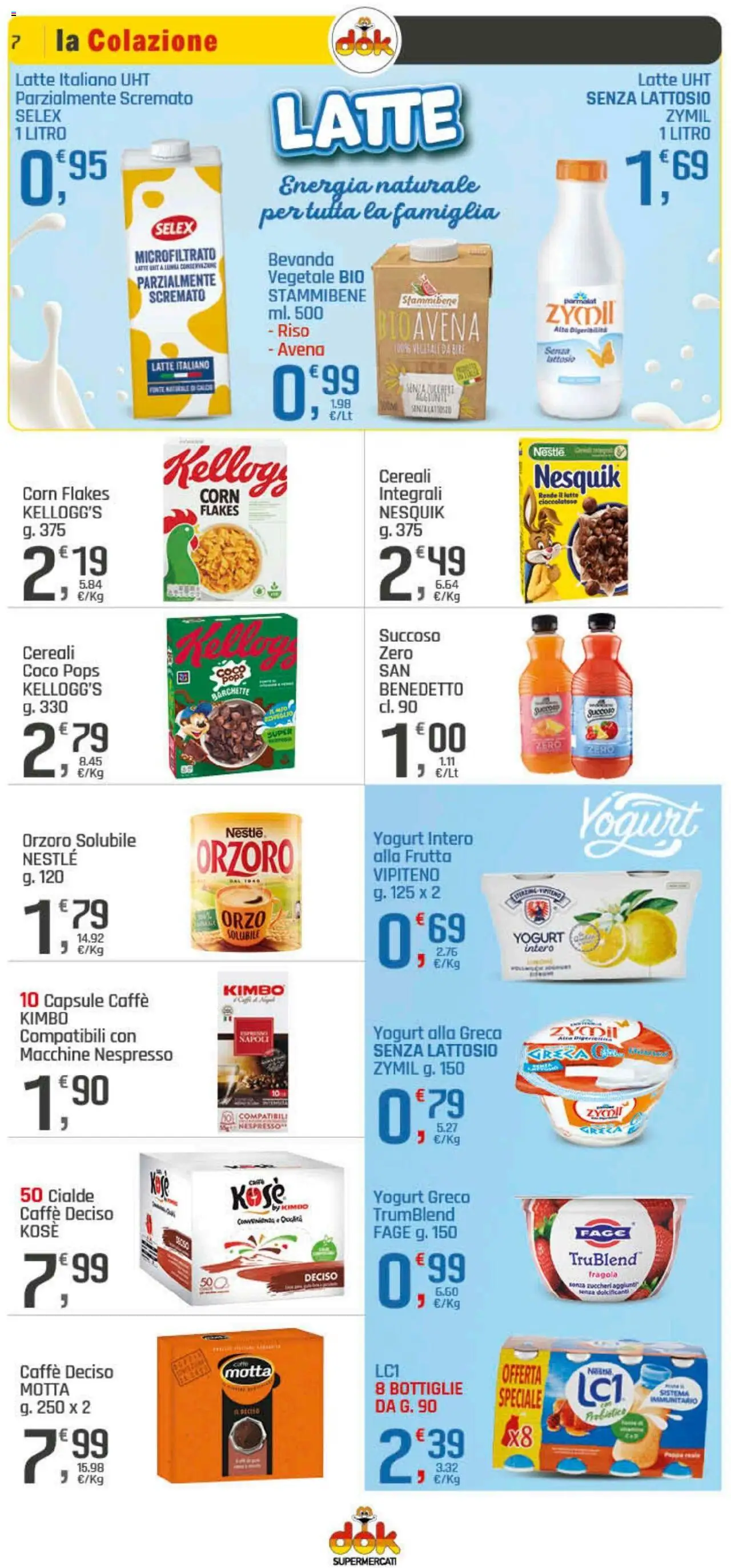 Volantino DOK del 11.09.2025 | Pagina: 7 | Prodotti: Yogurt greco, Cereali, Frutta, Latte
