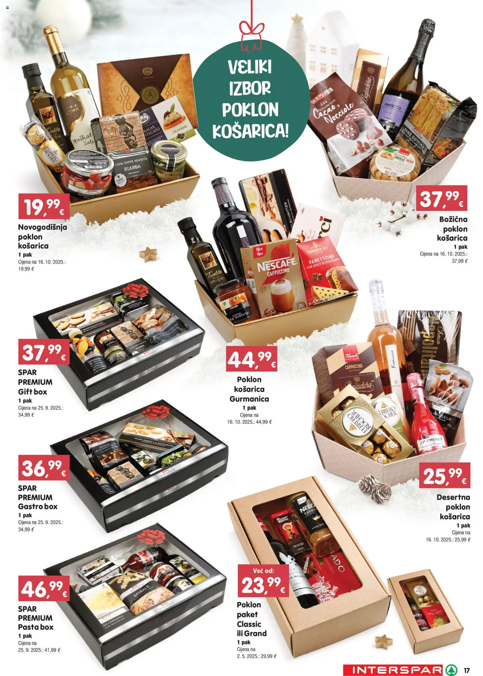Interspar katalog | vrijedi od 27.11.2025 | Stranica: 17 | Proizvodi: Panettone, Nescafe, Ferrero Rocher, Cappuccino