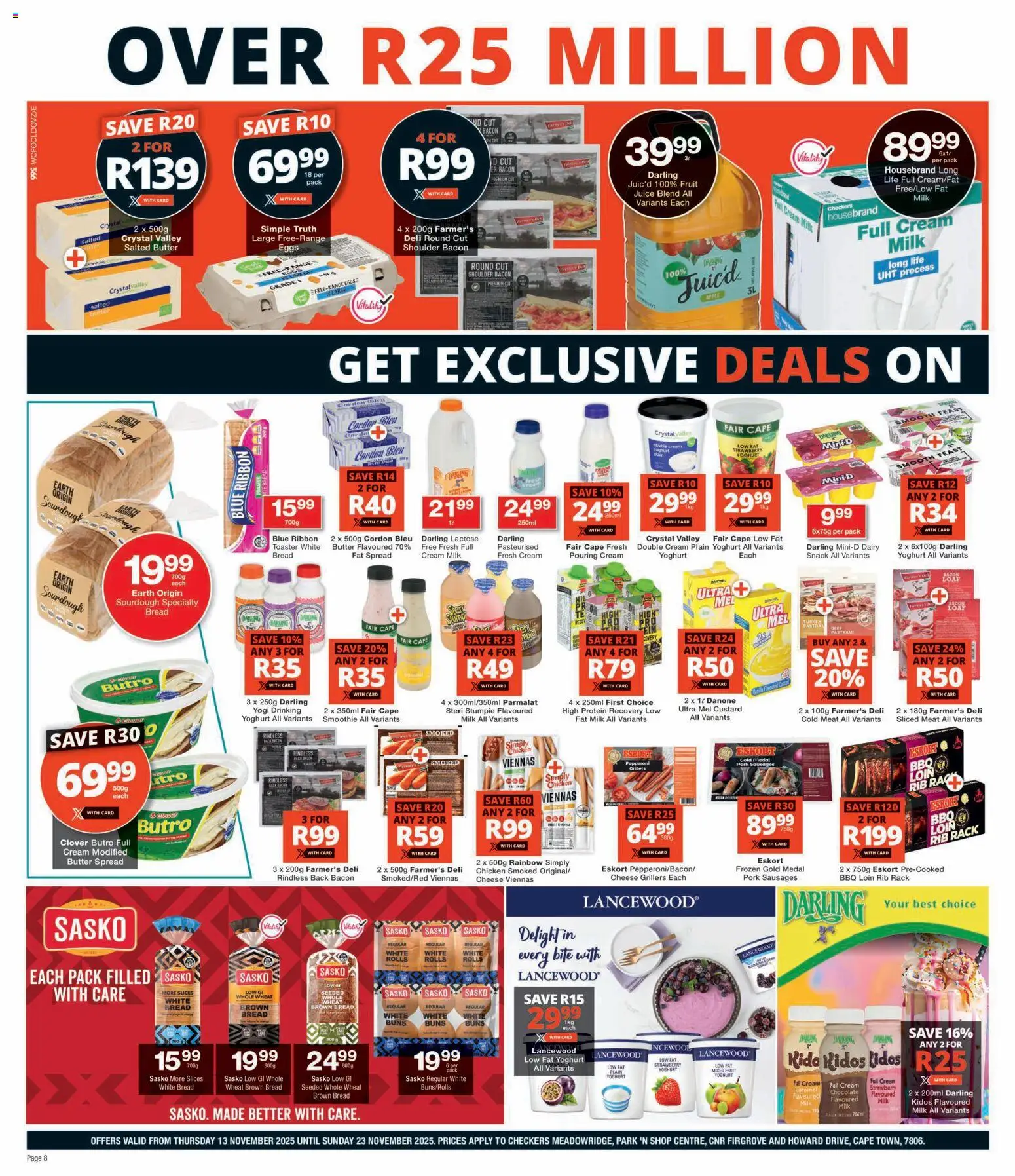 New Checkers catalogue – valid from 13.11.2025 | Page: 8 | Products: Toaster, Pork, Fruit, Caramel