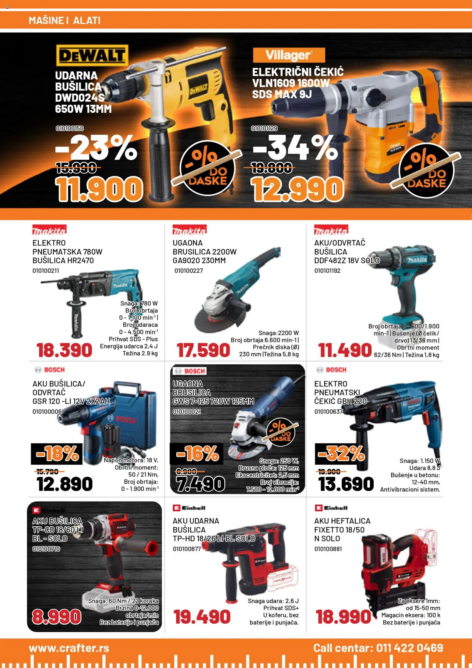 Crafter katalog - važi od 31.10.2025 | Strana: 4 | Proizvode: Bosch, Čekić, Brusilica, Bušilica
