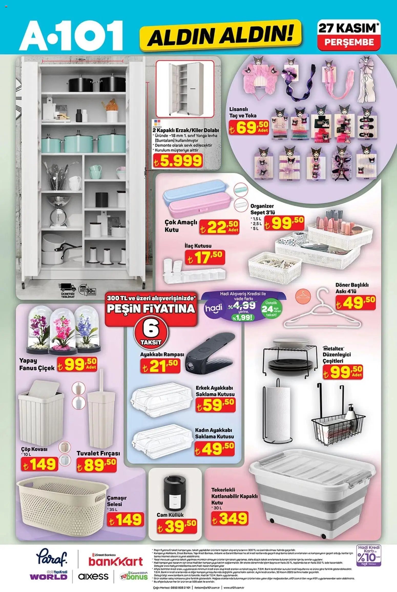 A101 Katalog Aldın Aldın - 27.11.2025 tarihinden itibaren geçerlidir | Sayfa: 4 | Ürünler: Döner, Askı, Kutu, Tuvalet