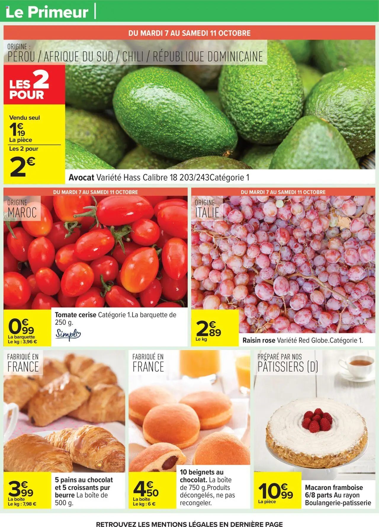 {H1} | Page: 20 | Produits: Avocat, Framboise, Tomate cerise, Beurre