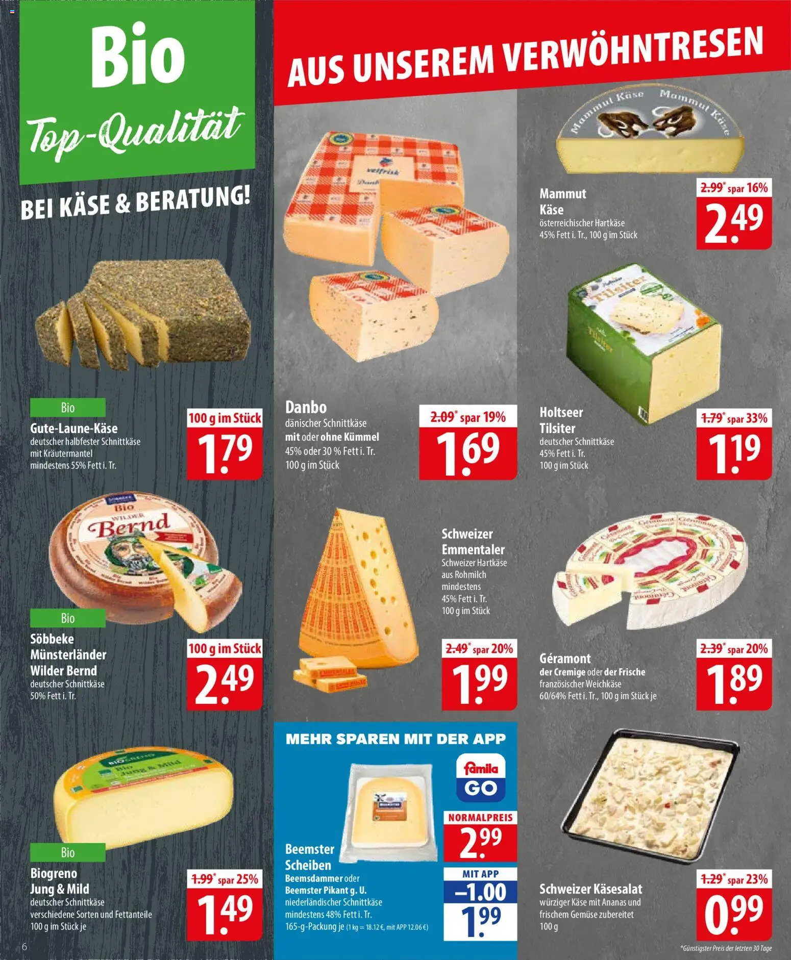 Famila Prospekt 	 – gültig ab 27.04.2026 | Seite: 6 | Produkte: Geramont, Käse, Ananas, Gemüse