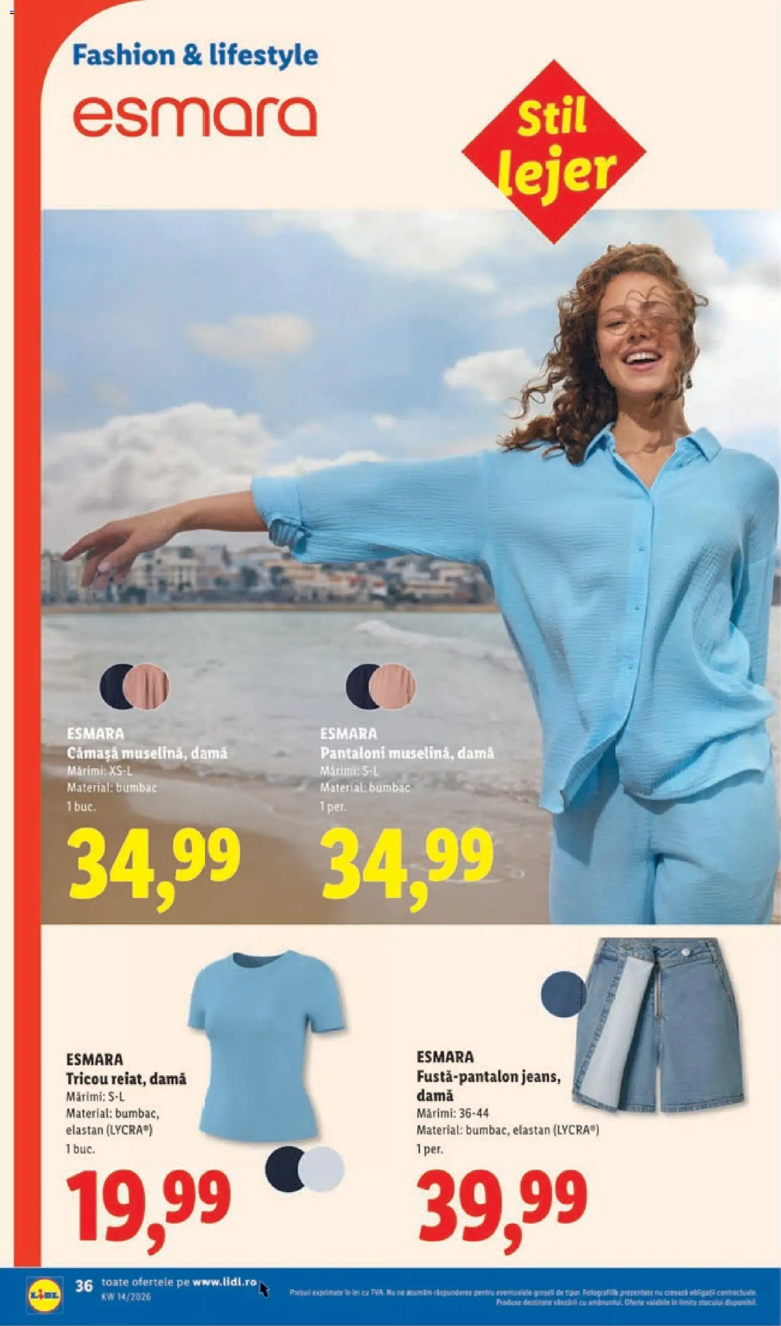 Noul catalog Lidl – valabil de la 30.03.2026 | Pagină: 36 | Produse: Tricou, Pantaloni