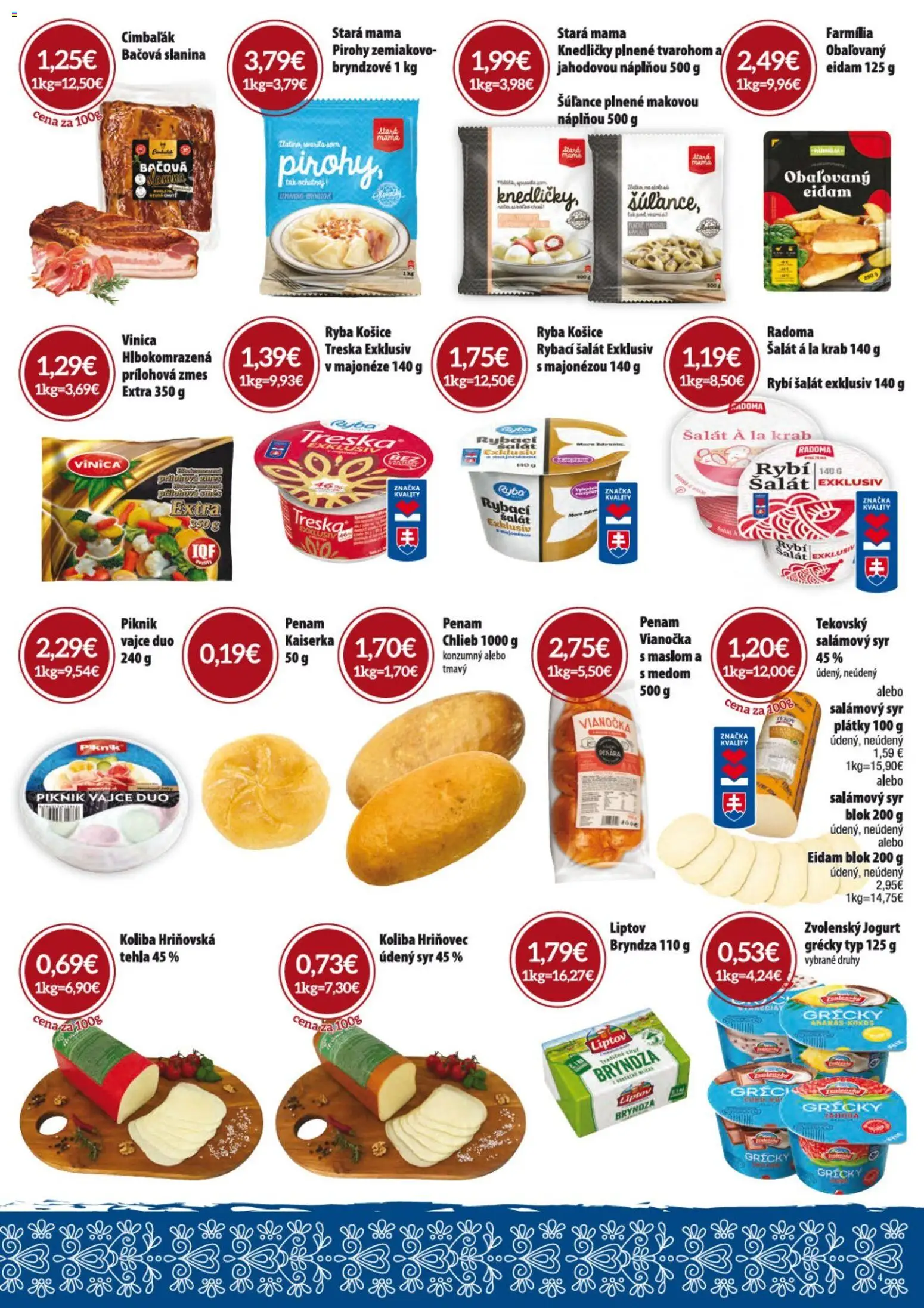 Nové KARMEN CBA akcie – leták je platný od 06.11.2025 | Strana: 4 | Produkty: Jogurt, Eidam, Bryndza, Šalát