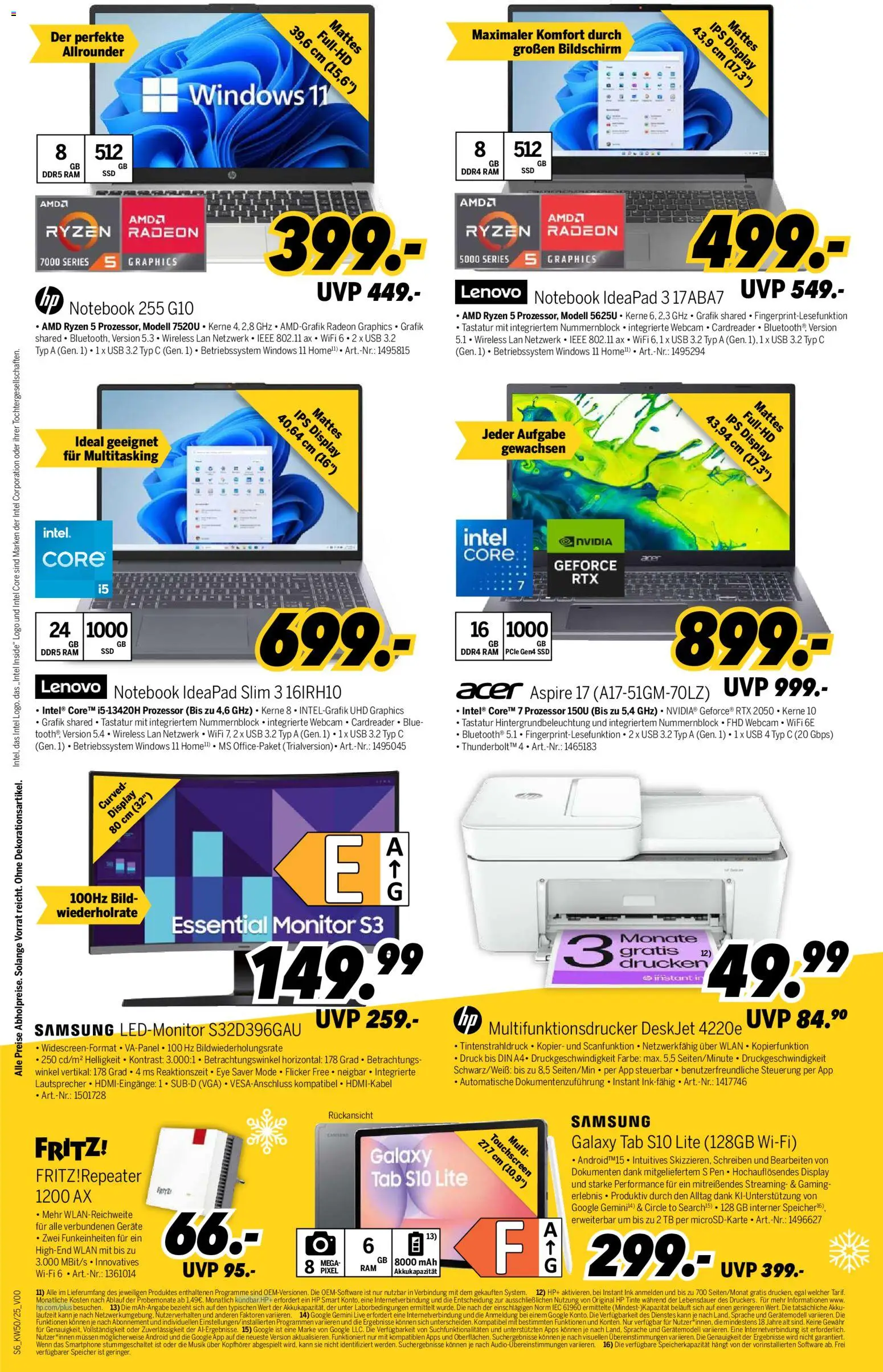 Medimax Prospekt 	 – gültig ab 06.12.2025 | Seite: 6 | Produkte: Lautsprecher, USB, Monitor, Kopfhörer