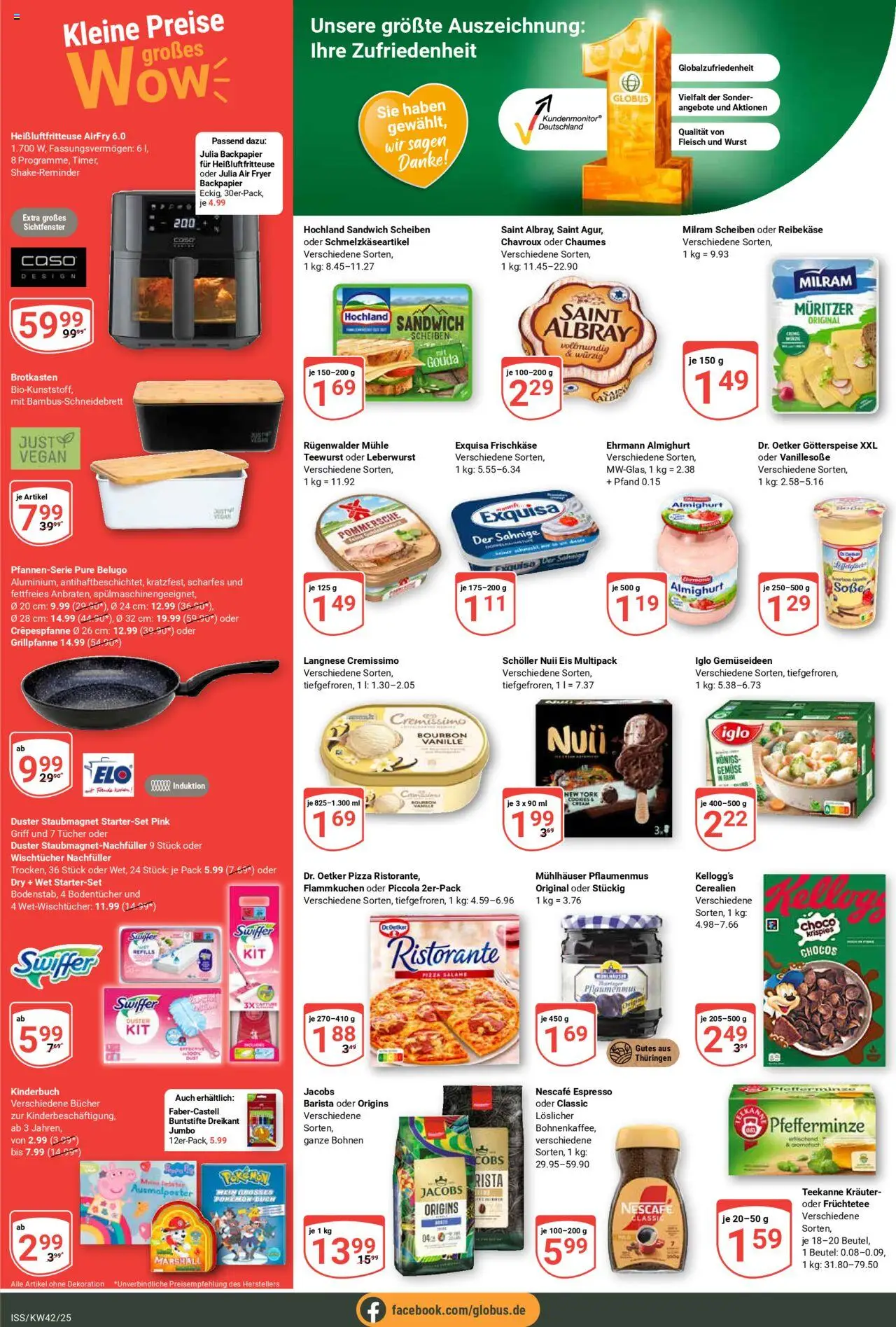 Globus Prospekt 	 – gültig ab 13.10.2025 | Seite: 2 | Produkte: Langnese cremissimo, Iglo, Gemüse, Bourbon