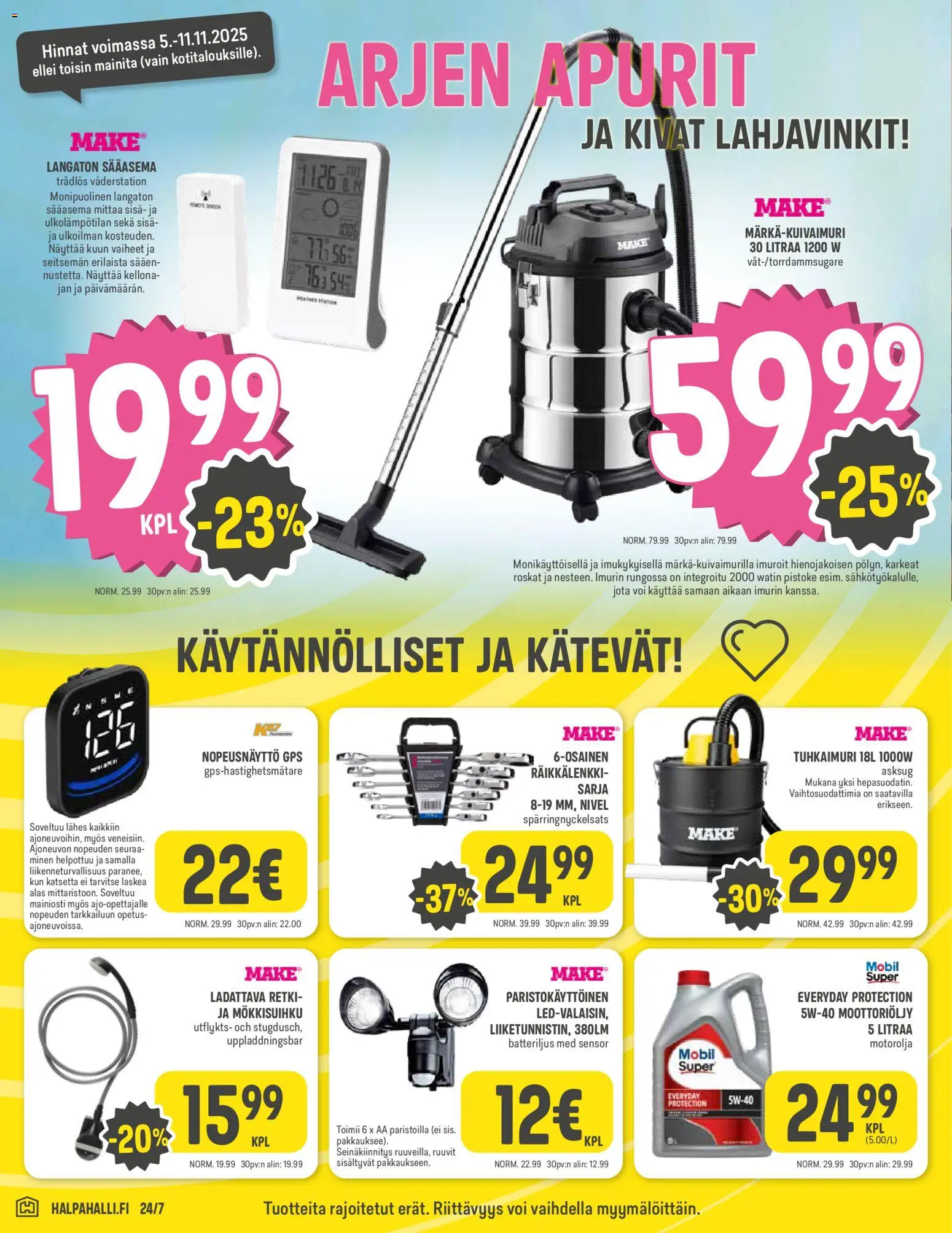 Halpa Halli tarjoukset – voimassa 05.11.2025 alkaen | Sivu: 10 | Tuotteet: Moottoriöljy, Ruuvit, Voi, Pistoke