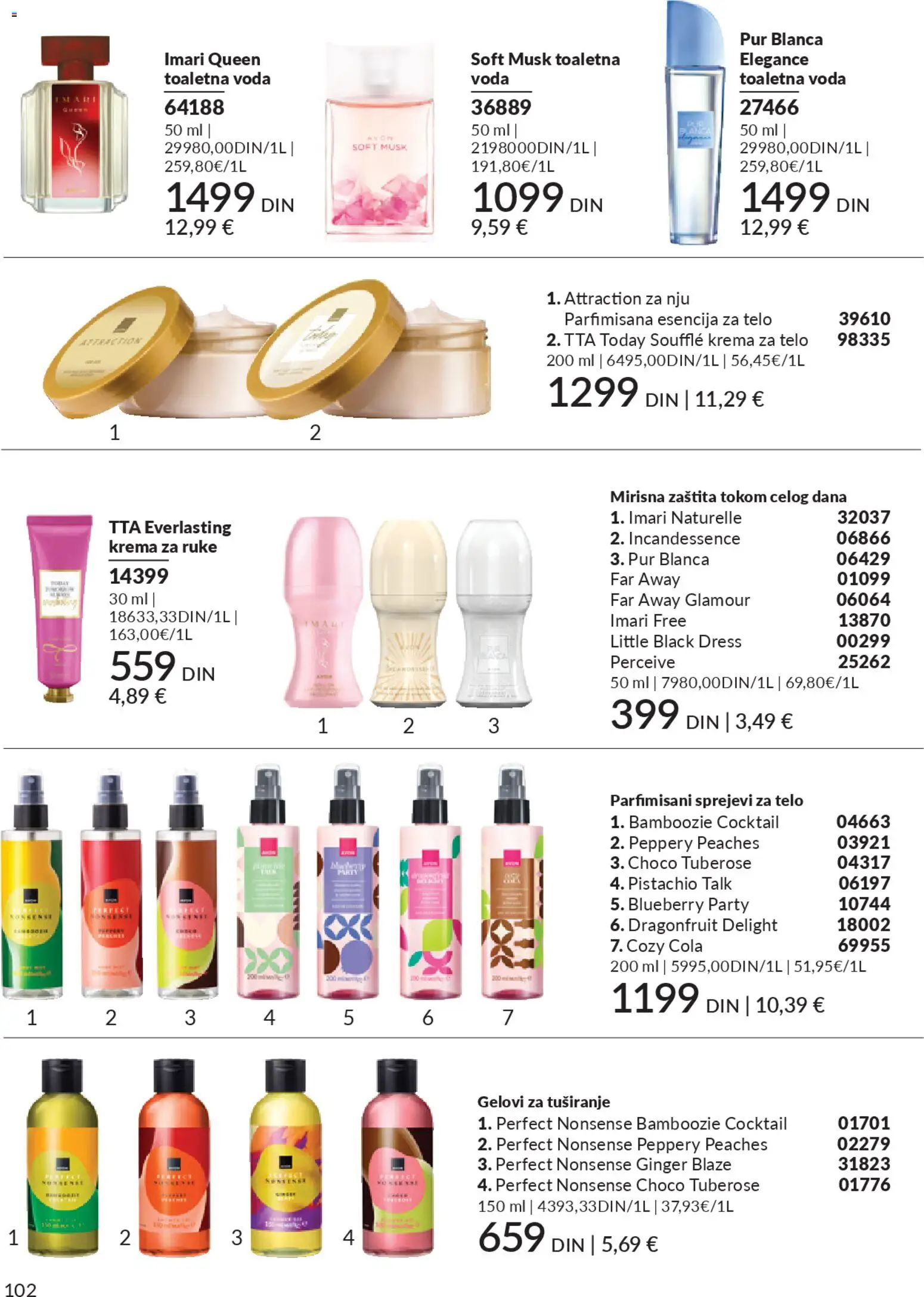 AVON katalog - važi od 29.12.2025 | Strana: 104 | Proizvode: Voda, Krema, Krema za telo, Krema za ruke