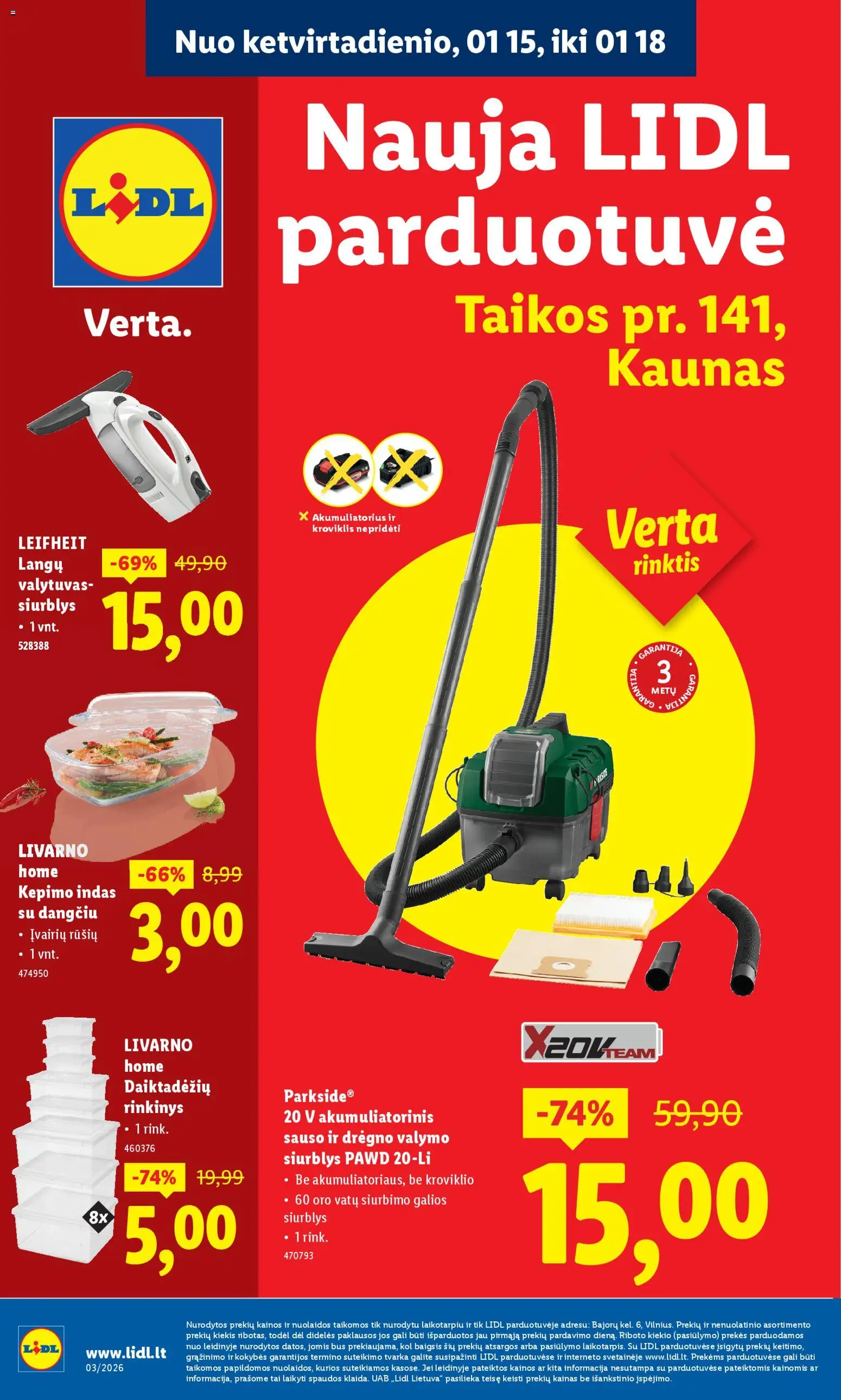 LIDL akcijos nuo 15.01.2026 | Puslapis: 1 | Prekių: Akumuliatorius