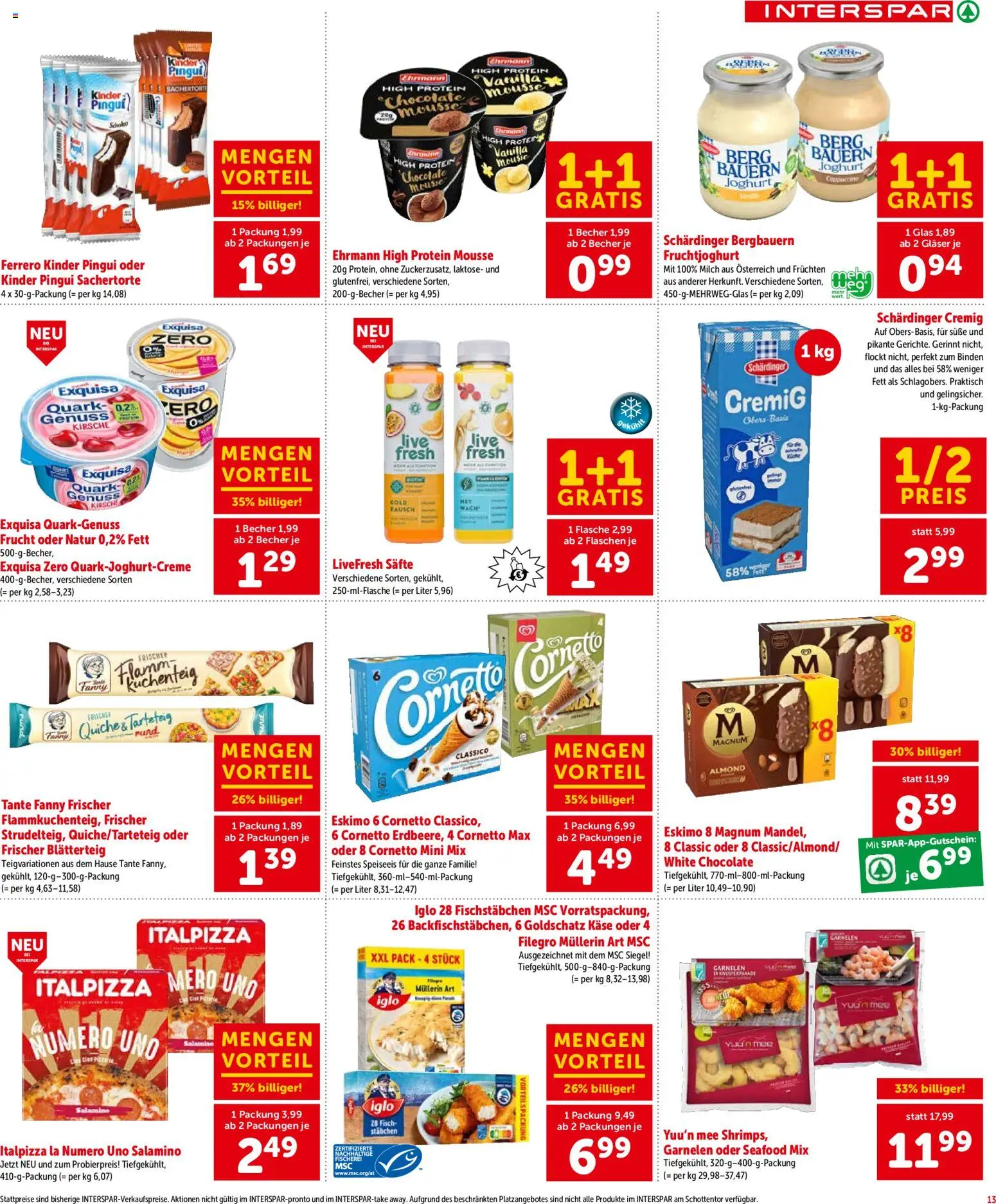 Interspar Flugblatt - Kärnten gültig ab 09.04.2026 | Seite: 13 | Produkte: Milch, Käse, Joghurt, Fisch