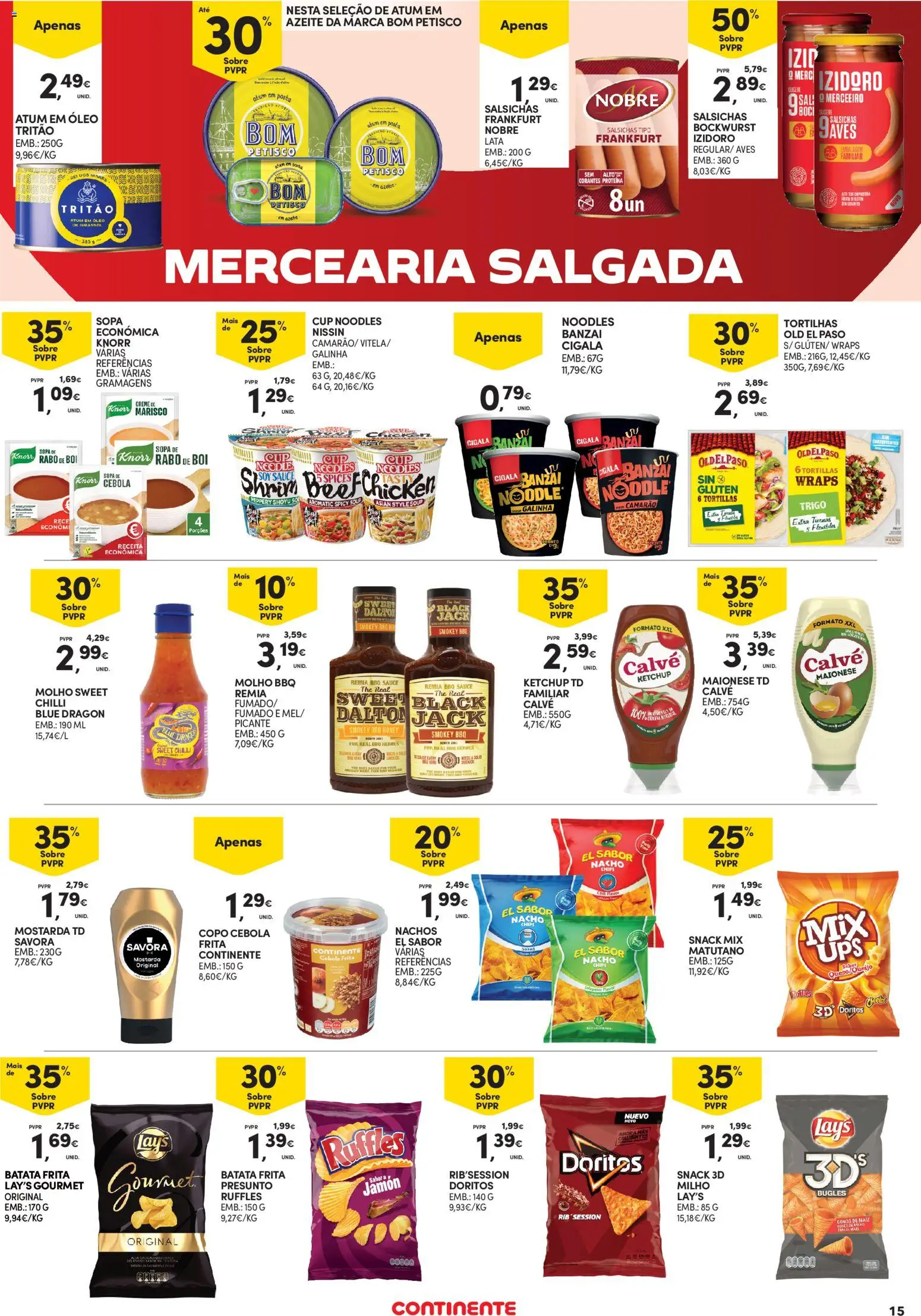 Continente - Açores │ válido de 19.03.2026 | Página: 15 | Produtos: Atum, Azeite, Knorr, Milho