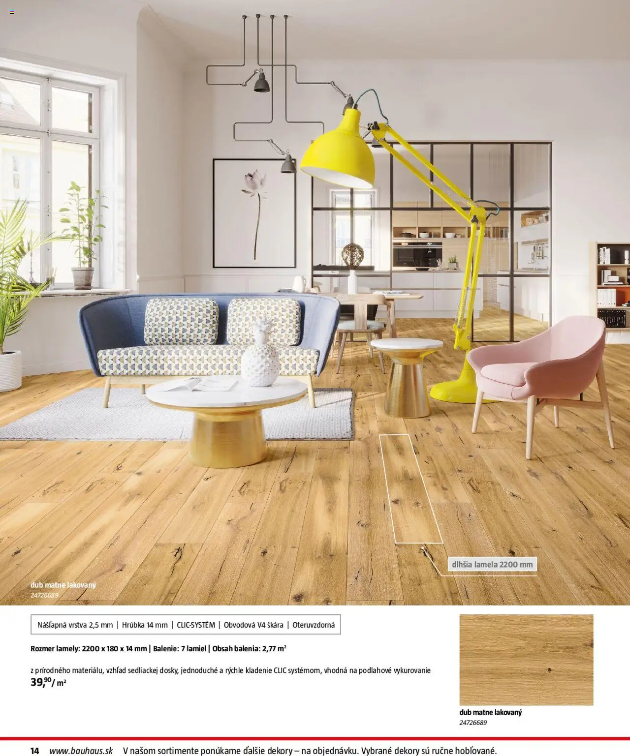 Bauhaus katalóg Podlahové krytiny │ platný od 04.08.2025 | Strana: 14 | Produkty: Lamely