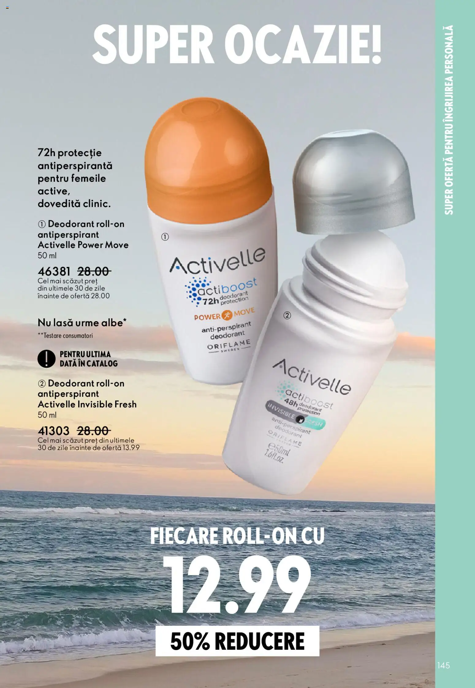 Noul catalog Oriflame – valabil de la 27.05.2026 | Pagină: 145 | Produse: Deodorant, Antiperspirant