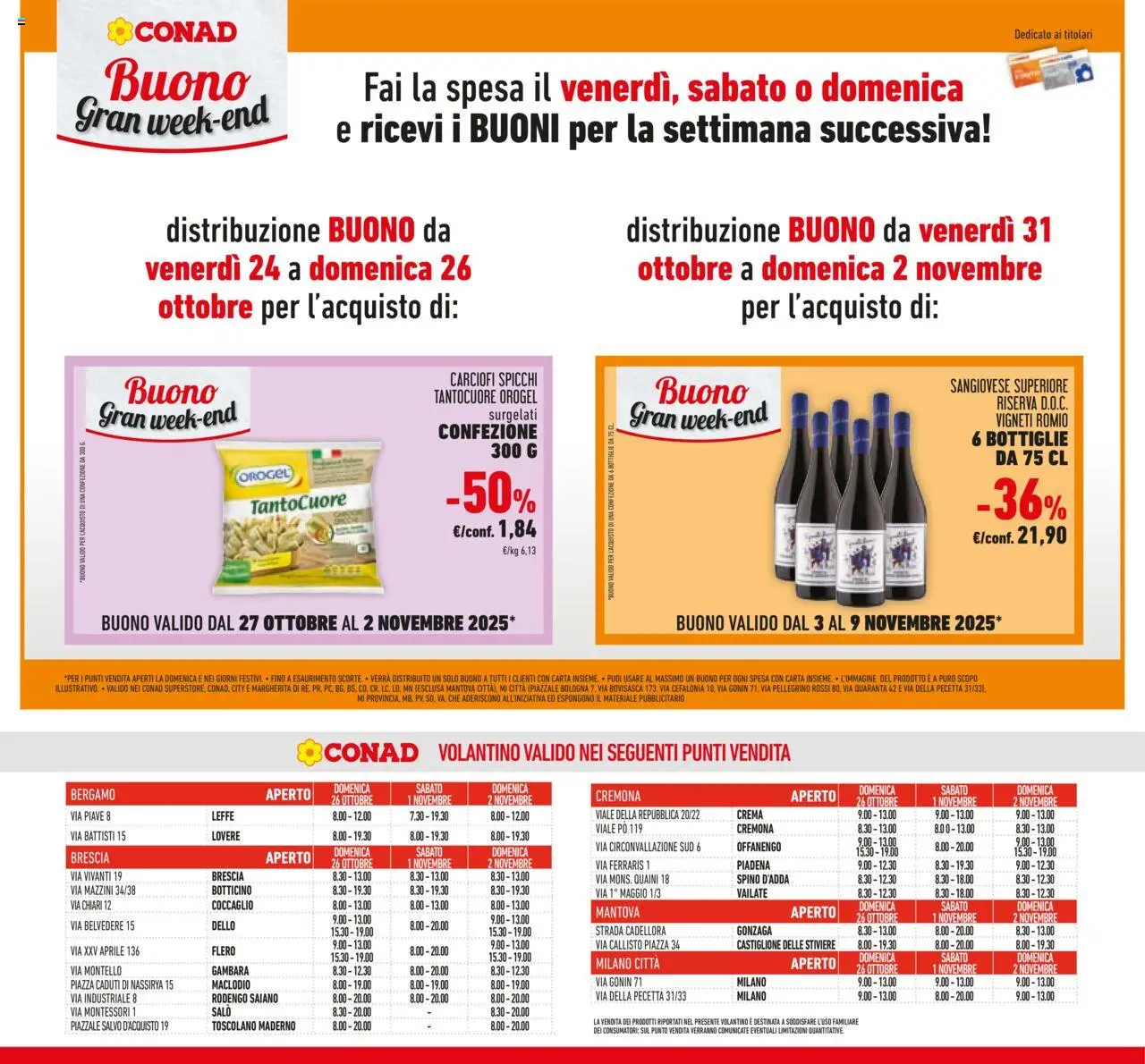 Volantino Conad del 22.10.2025 | Pagina: 40 | Prodotti: Crema, Carciofi