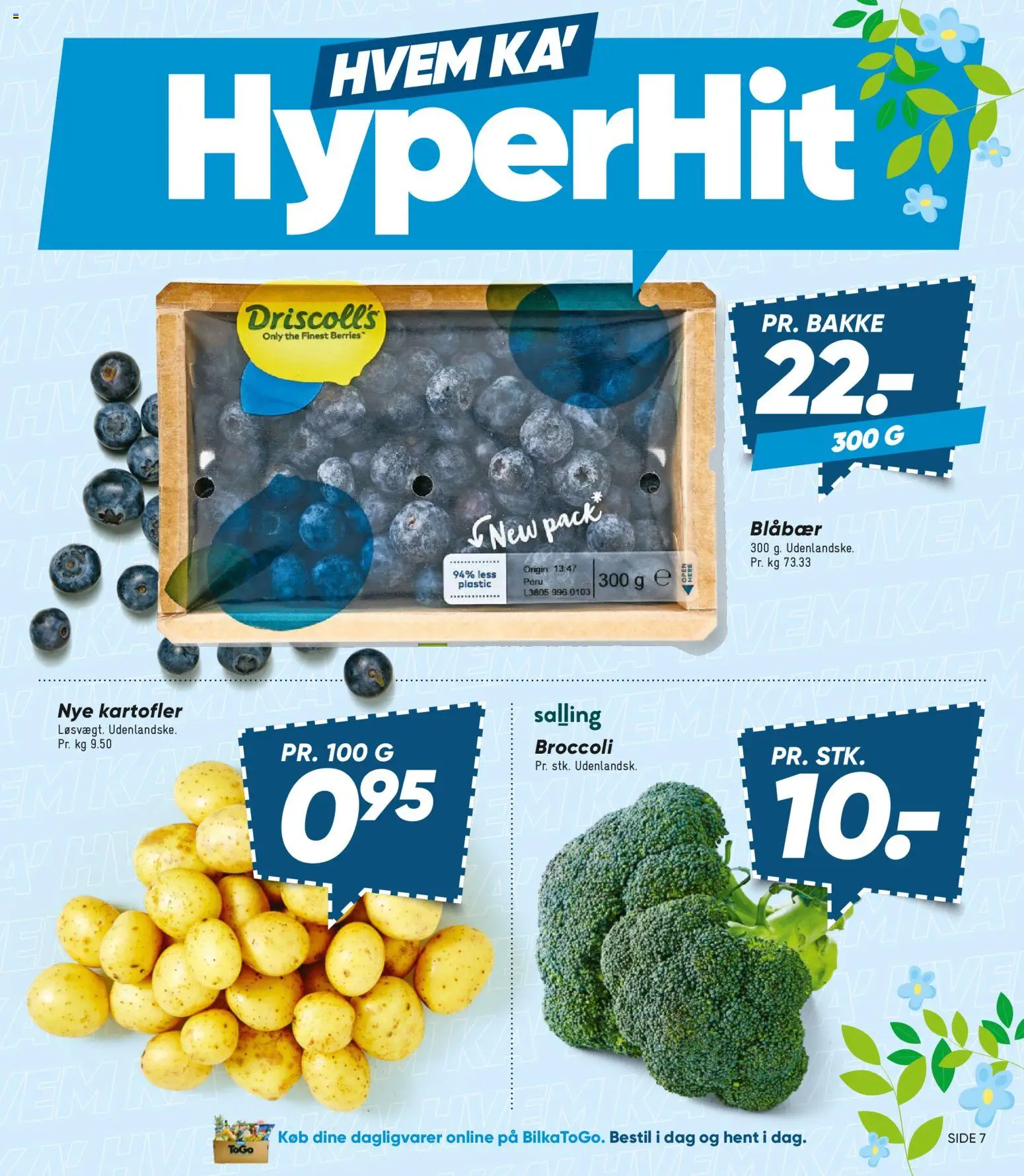 Bilka tilbudsavis – gyldig fra 04.04.2026 | Side: 7 | Produkter: Blåbær, Kartofler, Broccoli