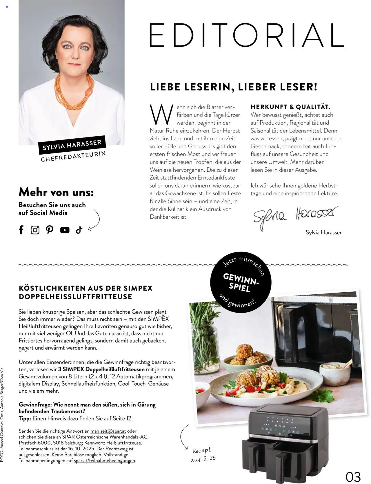 Spar Mahlzeit! Magazin gültig ab 01.09.2025 | Seite: 3 | Produkte: Spiel