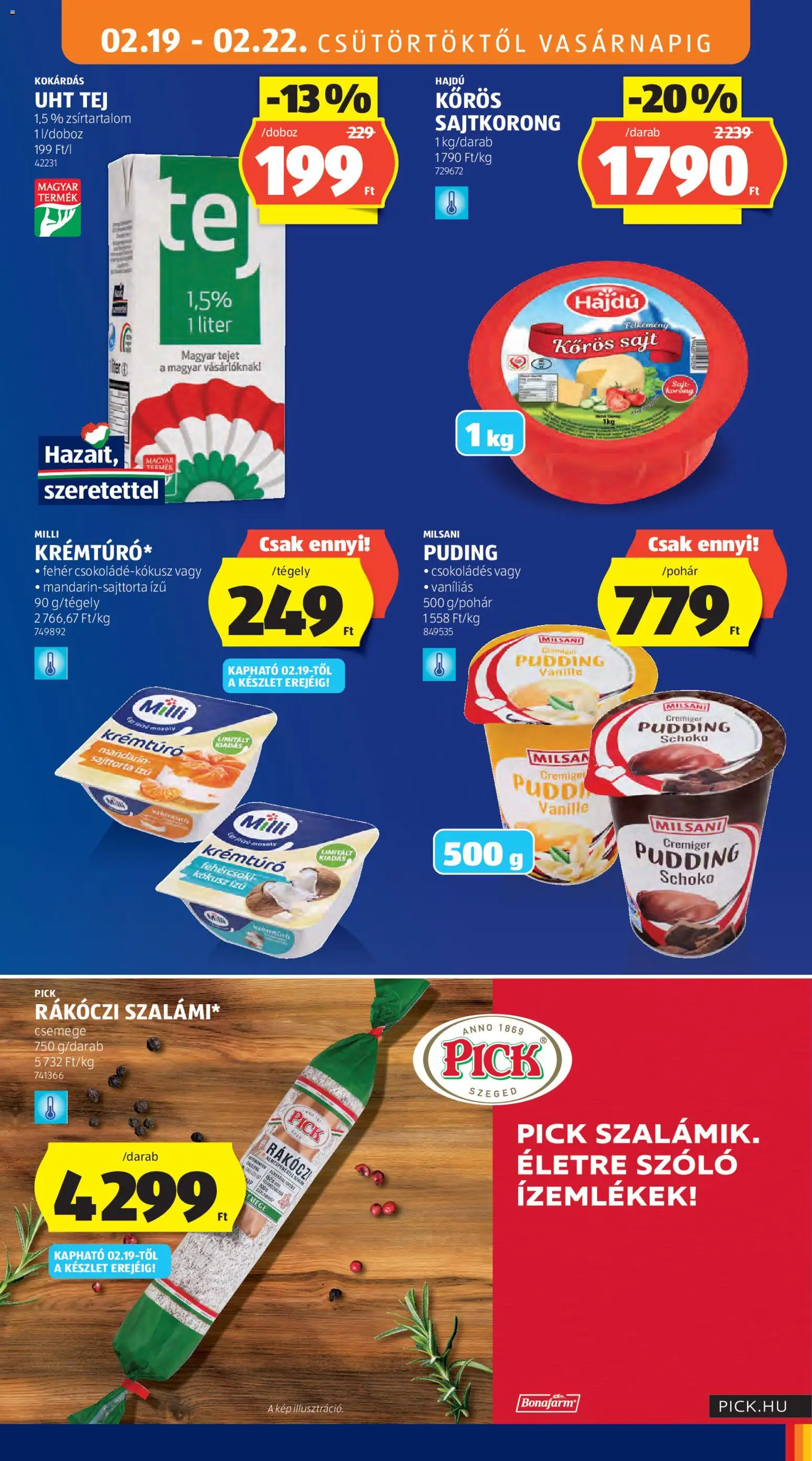 Aldi akciós ujság - amely érvényes a következő dátumtól: 19.02.2026 | Oldal: 7 | Termékek: Krémtúró, Kokusz, Sajttorta, Fehércsoki