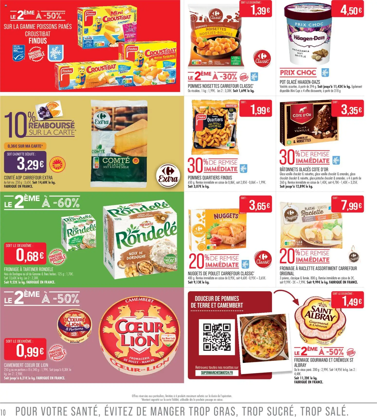 {H1} | Page: 10 | Produits: Noisettes, Fromage à tartiner, Camembert, Pommes de terre