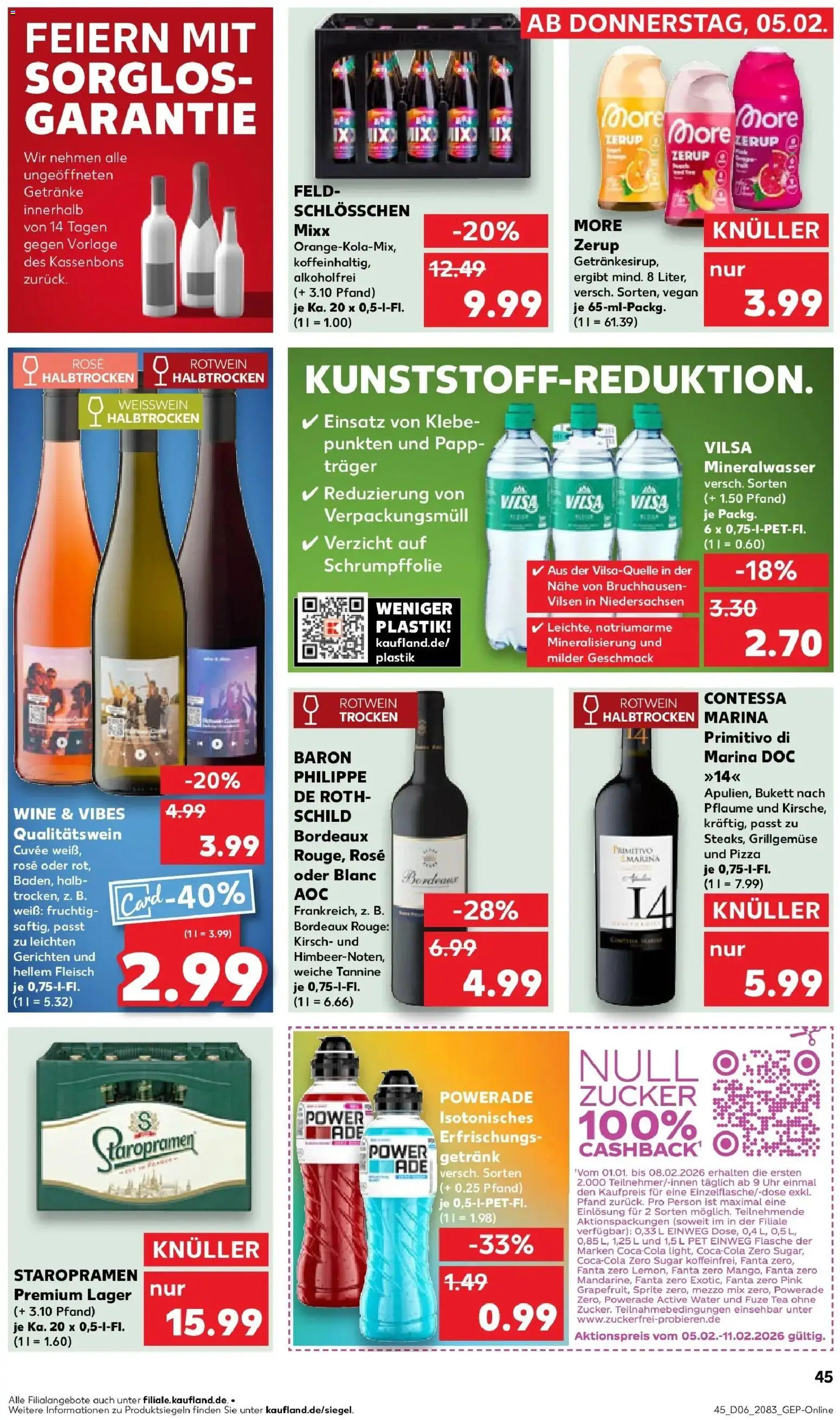 Kaufland prospekt Ilmenau	 – gültig ab 09.02.2026 | Seite: 43 | Produkte: Fuze tea, Sprite, Weißwein halbtrocken, Powerade