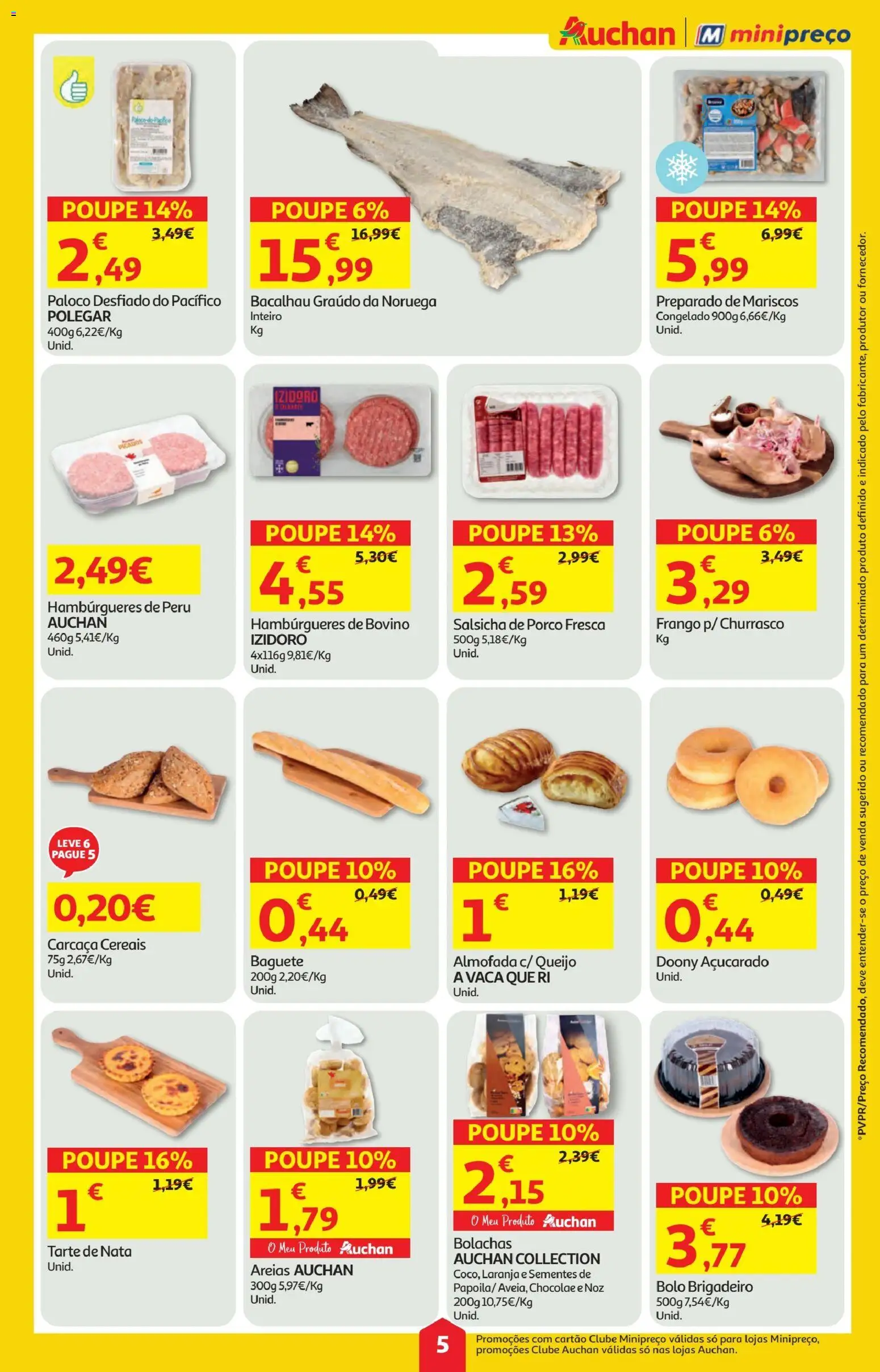 Minipreço folheto │ válido de 12.02.2026 | Página: 5 | Produtos: Frango, Peru, Almofada, Queijo