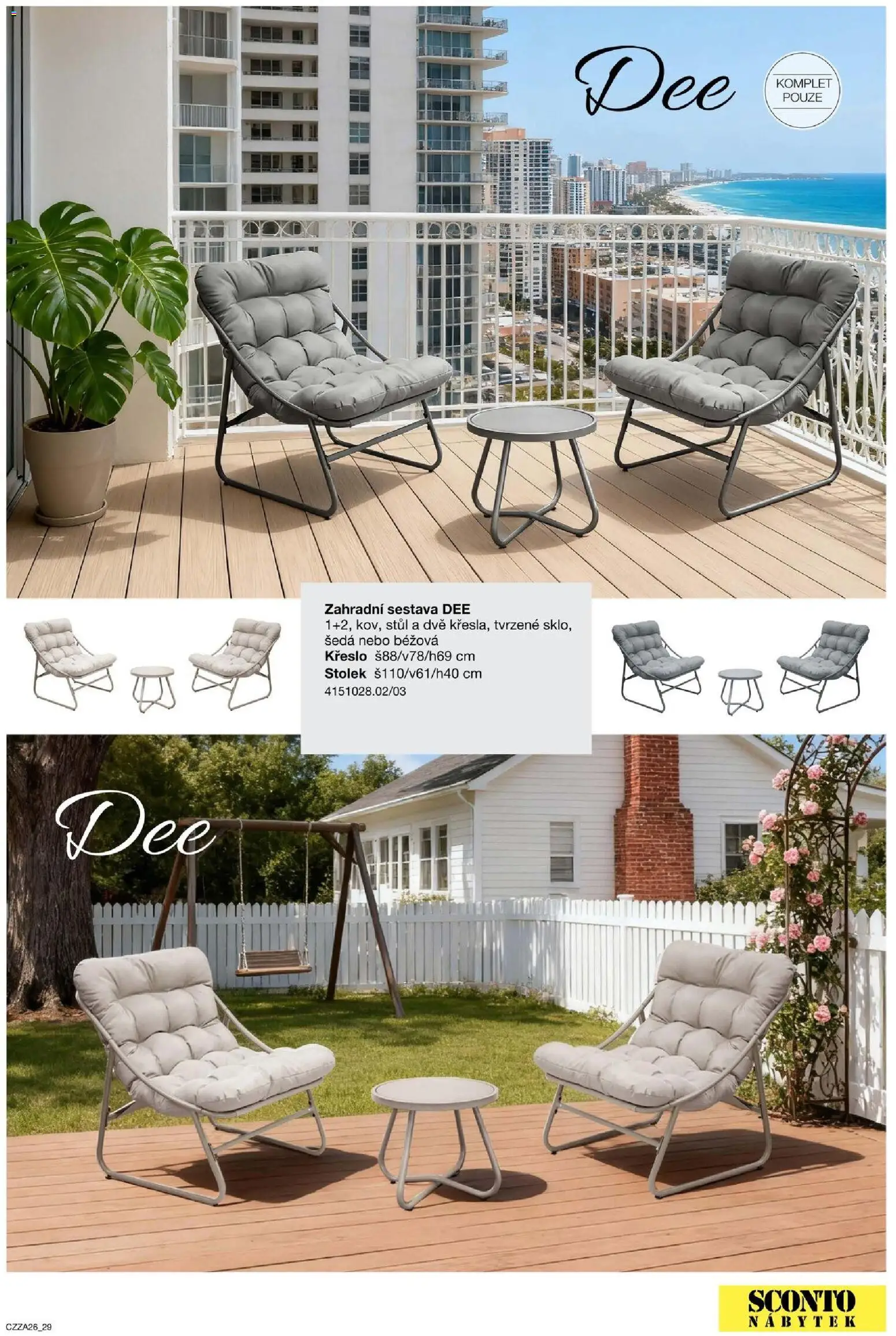 Sconto nábytek katalog - Zahradní speciál od 01.01.2026 | Strana: 29 | Produkty: Nábytek, Křeslo, Stolek, Stůl
