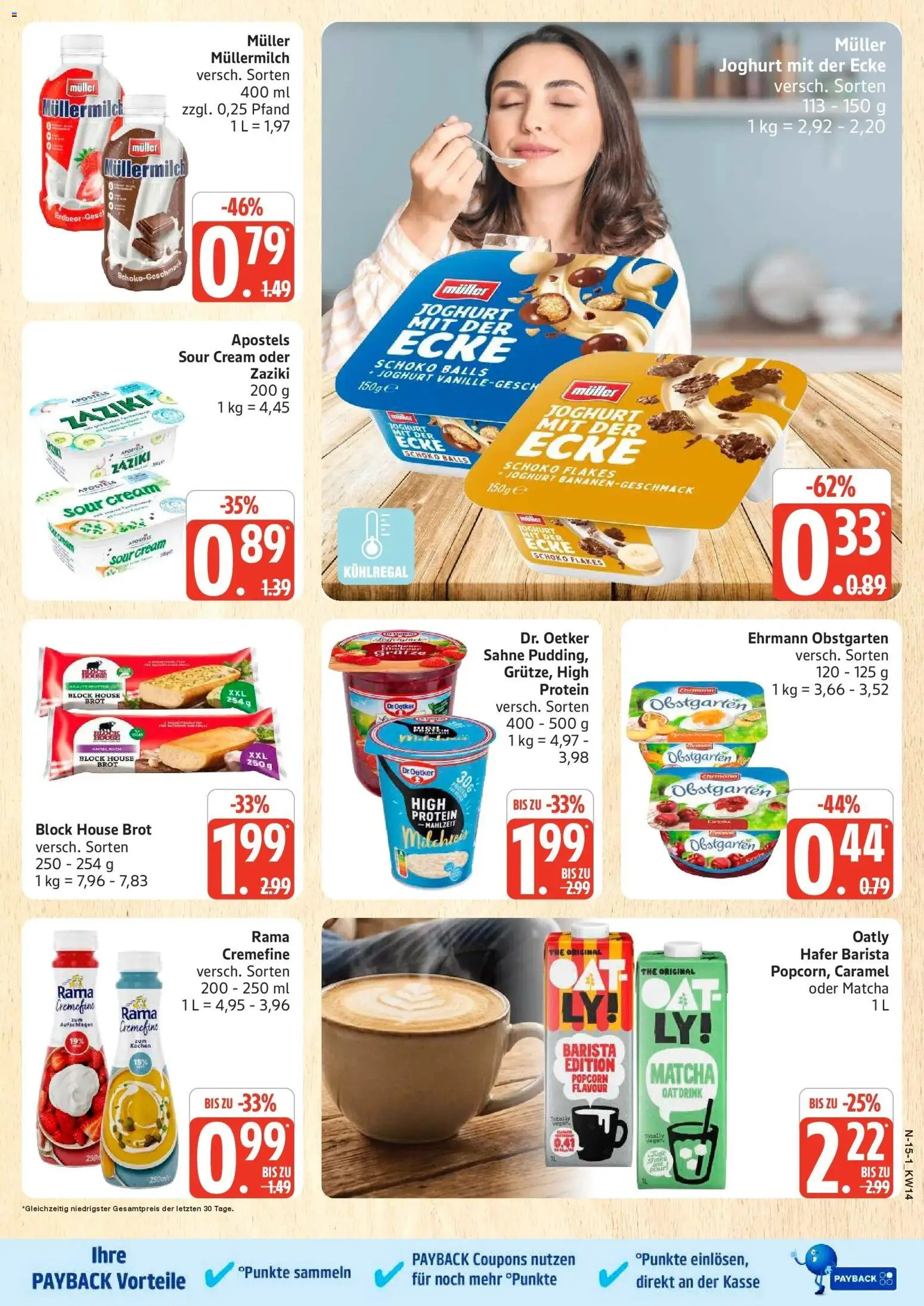 Edeka prospekt Rostock	 – gültig ab 30.03.2026 | Seite: 15 | Produkte: Rama, Joghurt, Pudding, Muller mullermilch