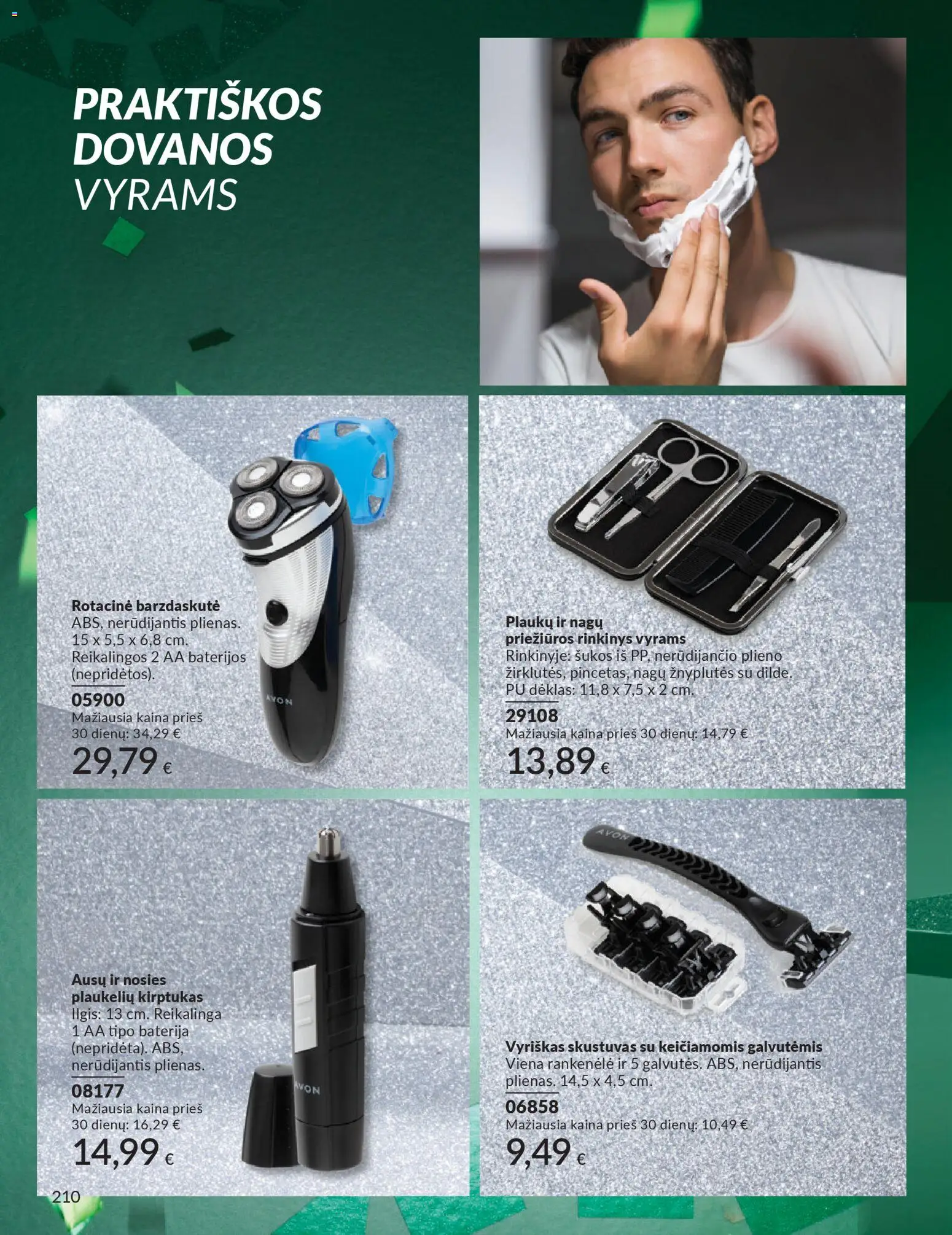 AVON akcijos nuo 01.11.2025 | Puslapis: 210 | Prekių: Skustuvas, Dėklas, Baterija
