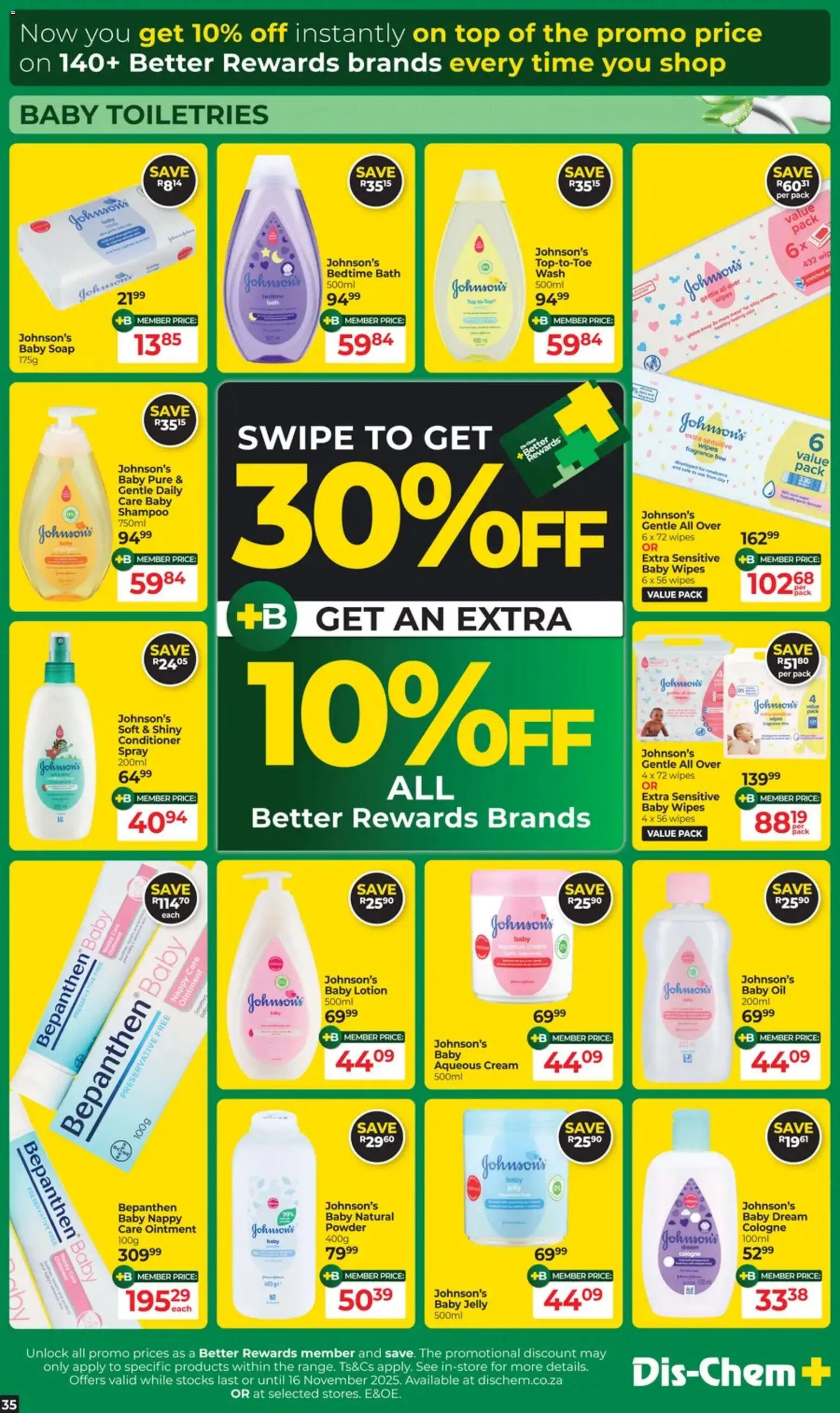 New Dis-Chem catalogue – valid from 21.10.2025 | Page: 35 | Products: Oil, Powder, Conditioner, Soap