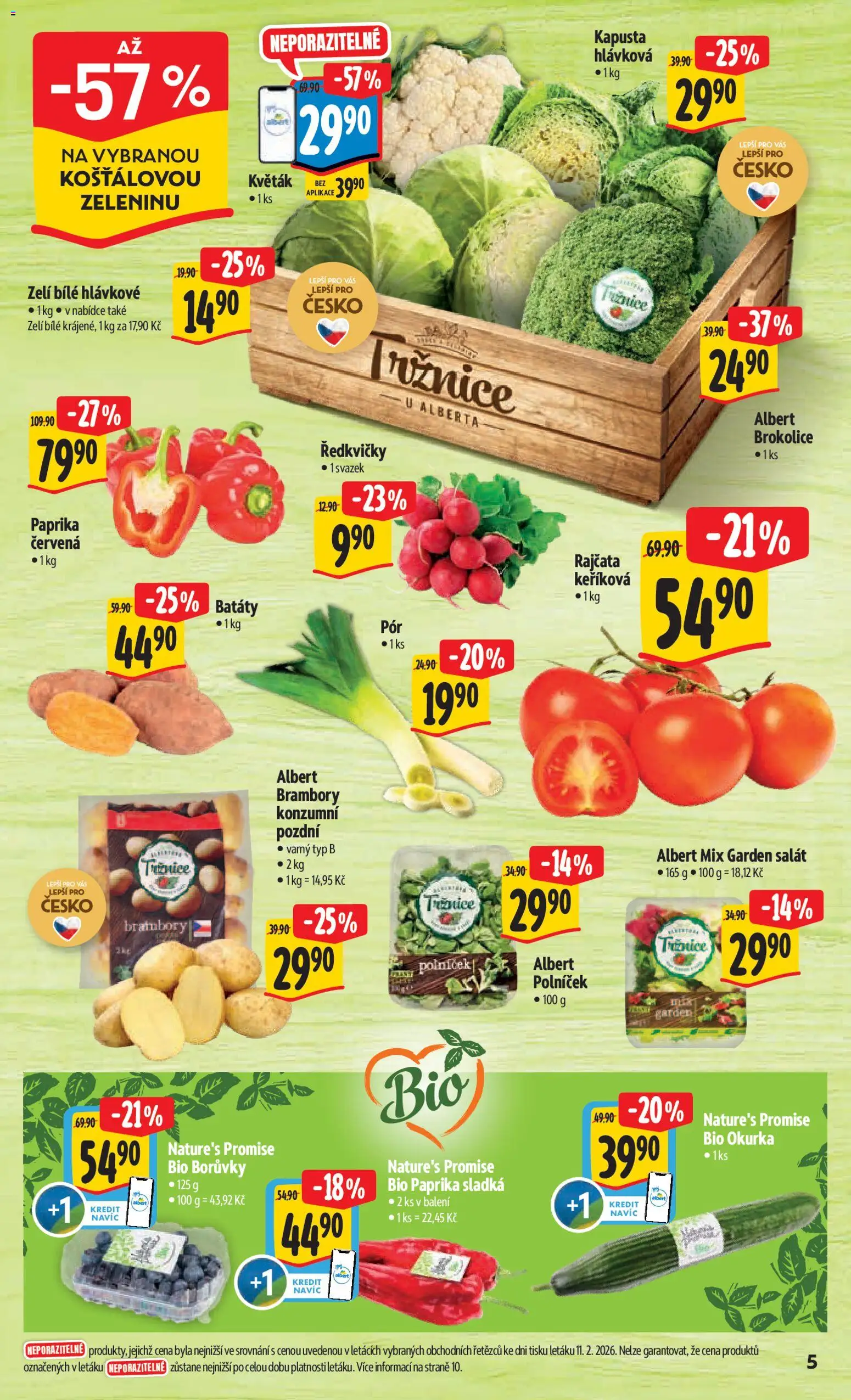 Albert leták - Hypermarket od 18.02.2026 | Strana: 11 | Produkty: Květák, Polníček, Brokolice, Okurka