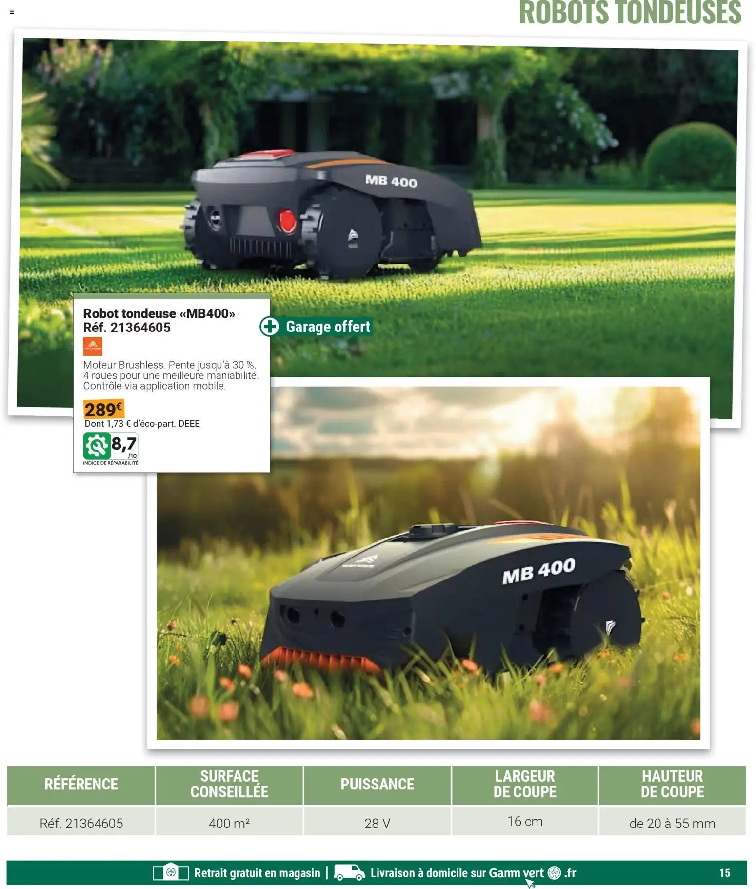 {H1} | Page: 15 | Produits: Robot, Tondeuse