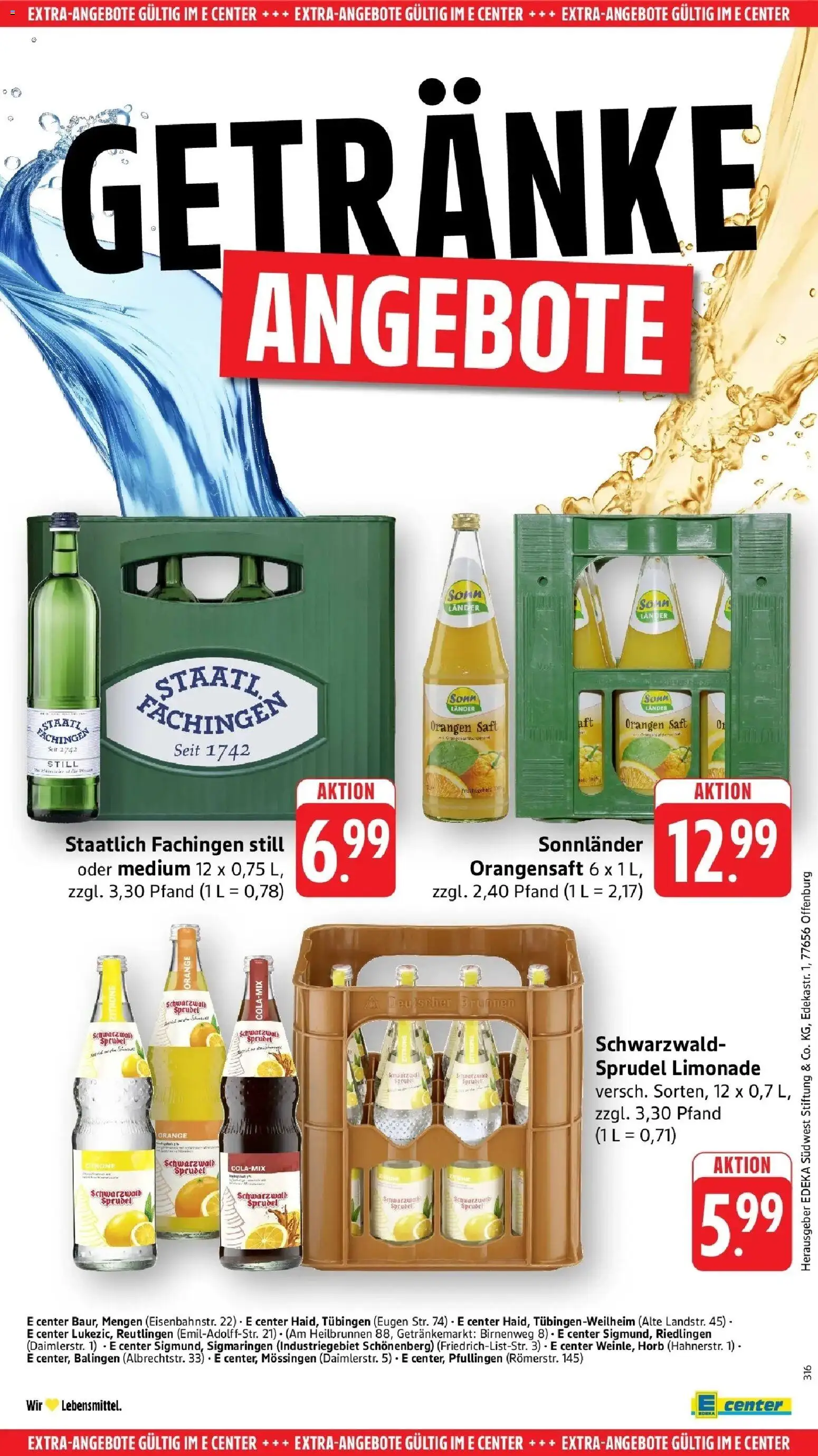 E center Prospekt Tübingen	 – gültig ab 05.04.2026 | Seite: 54 | Produkte: Orangen, Limonade, Orangensaft, Zitrone