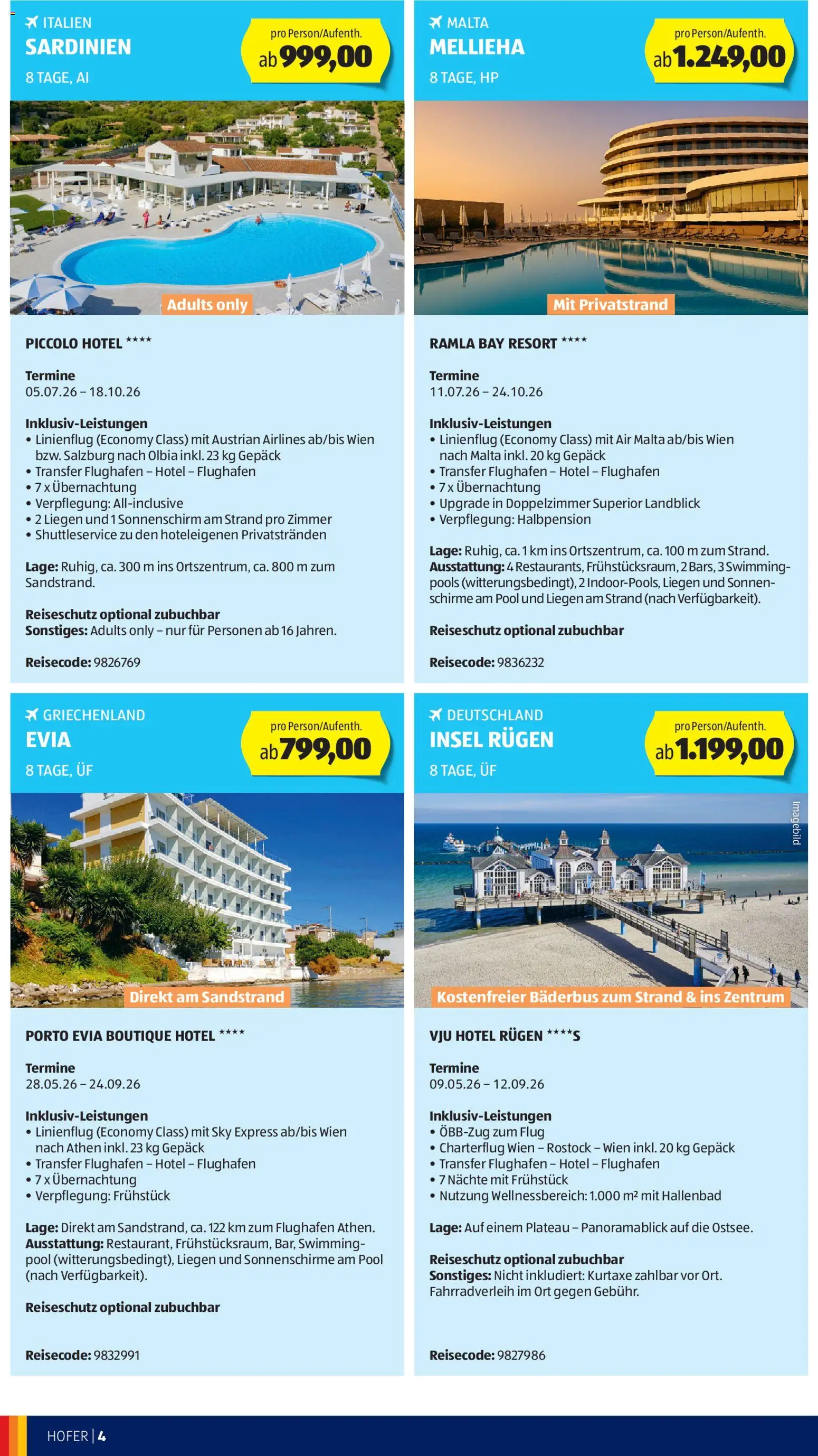 Hofer - Hofer Reisen Katalog gültig ab 29.04.2026 | Seite: 4
