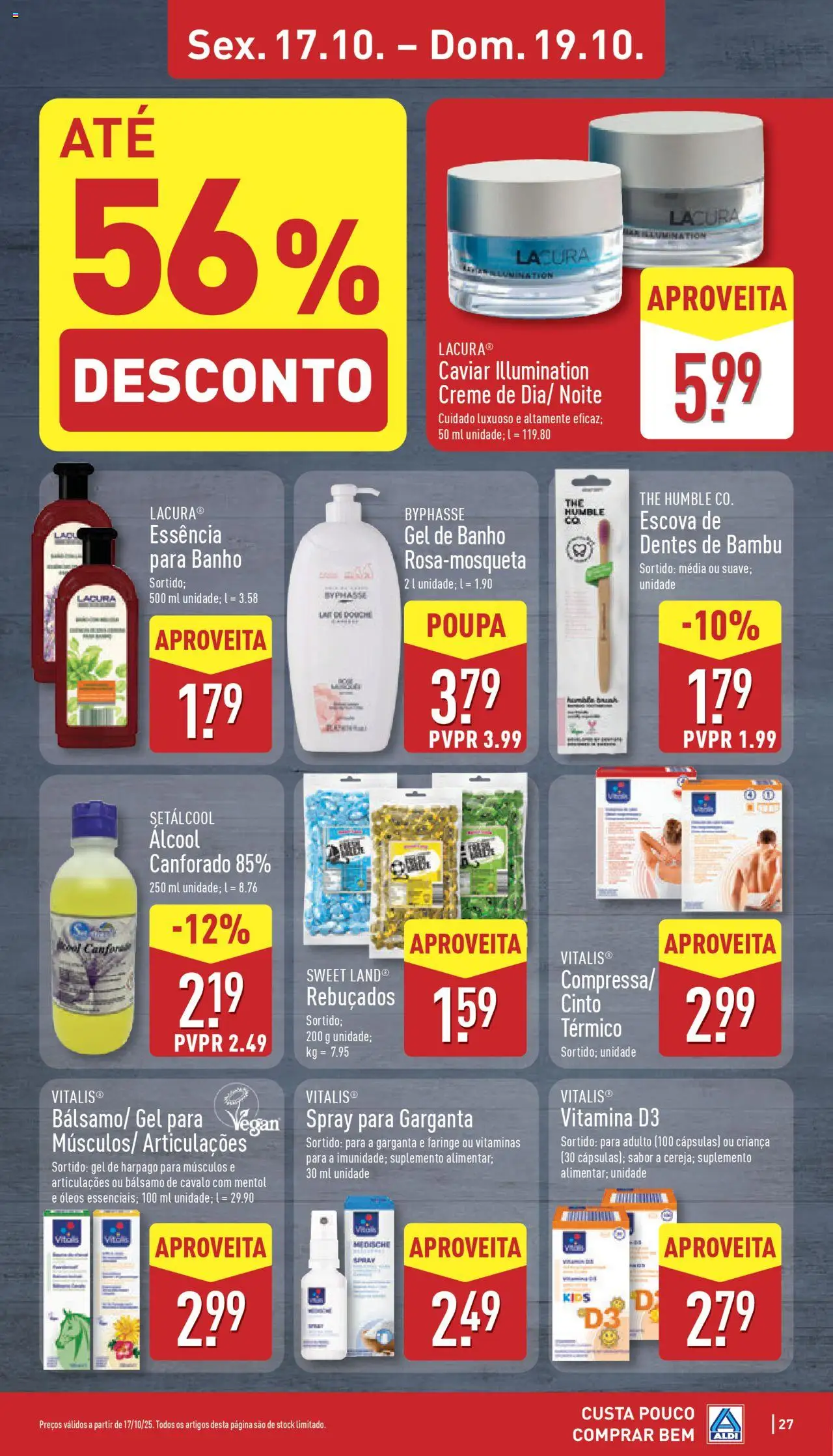 Aldi folheto │ válido de 13.10.2025 | Página: 27 | Produtos: Cinto, Rebuçados, Gel de banho, Banho