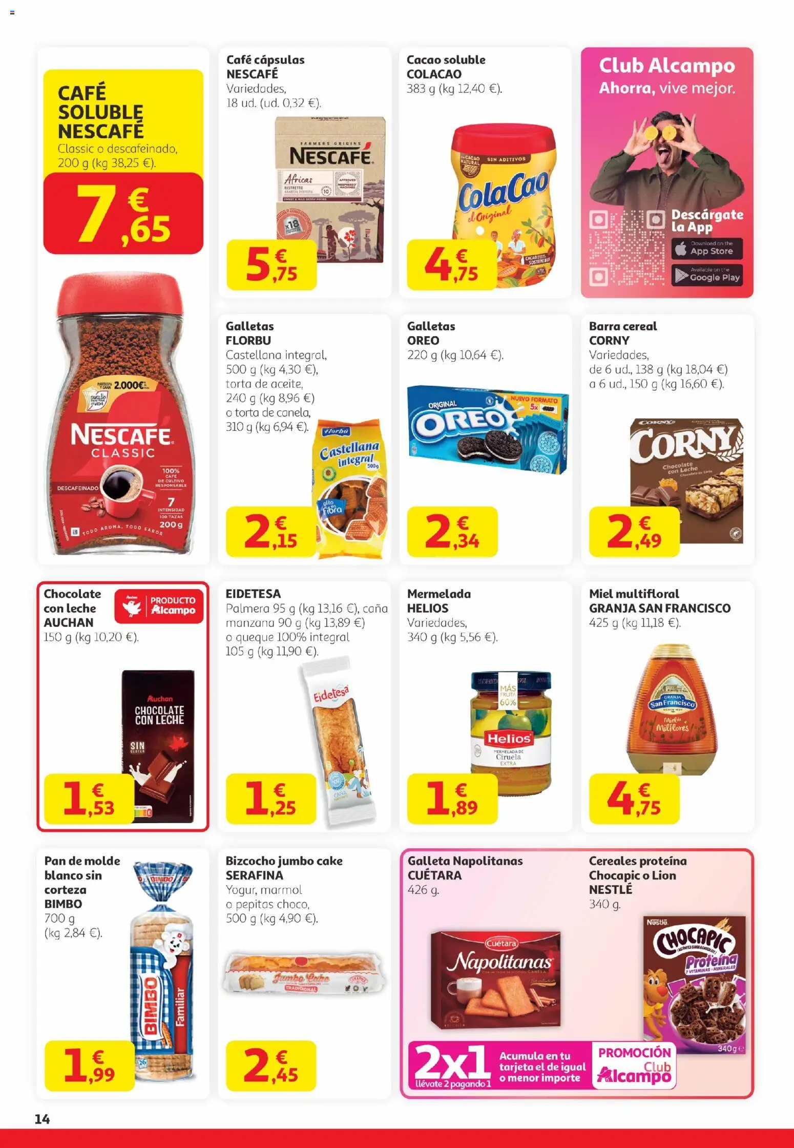 Alcampo -  Canarias │ válido desde el 29.01.2026 | Página: 14 | Productos: Pan, Galletas, Bizcocho, Cacao soluble