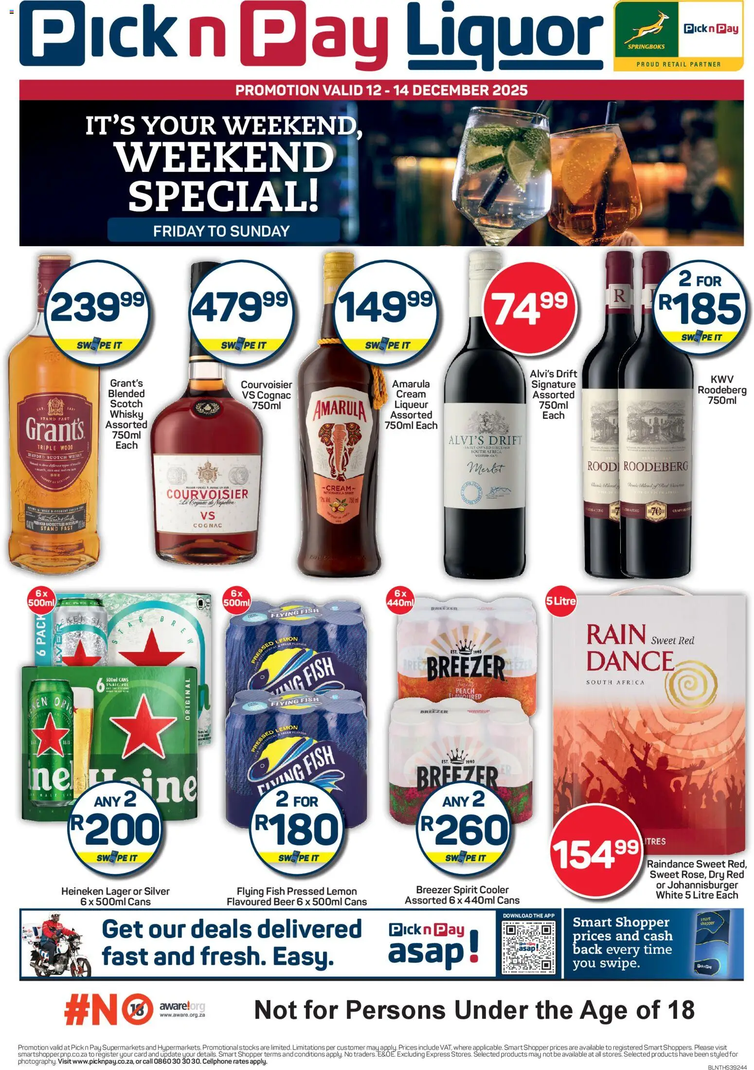 New Pick n Pay catalogue – valid from 12.12.2025 | Page: 1 | Products: Beer, Fish, Lemon, Ensalada de quino