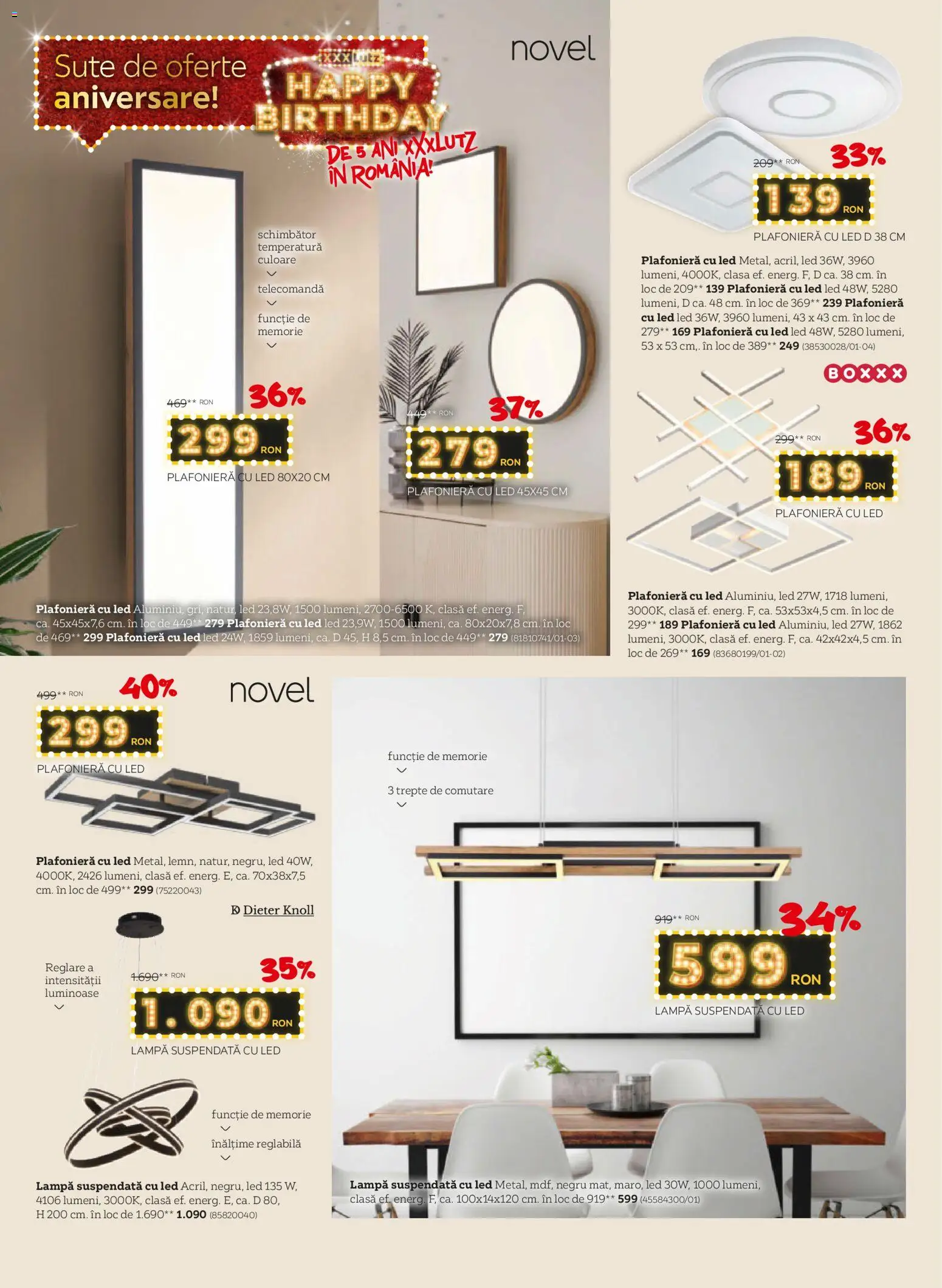 Noul catalog XXXLutz – valabil de la 16.03.2026 | Pagină: 16 | Produse: Memorie, Plafonieră, Babak, Lampă