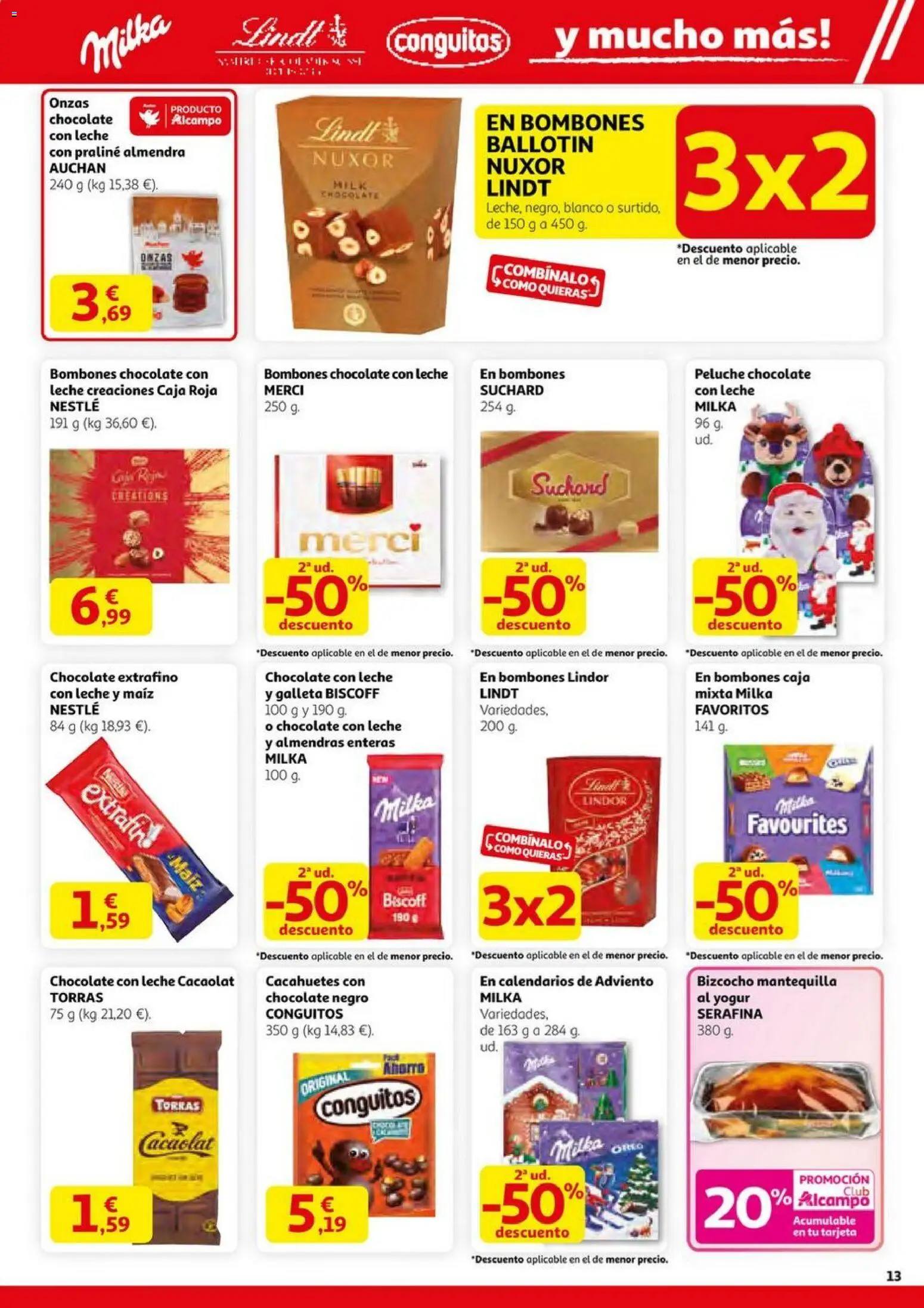 Alcampo - HG Nacional │ válido desde el 23.10.2025 | Página: 13 | Productos: Leche, Chocolate, Bizcocho, Caja