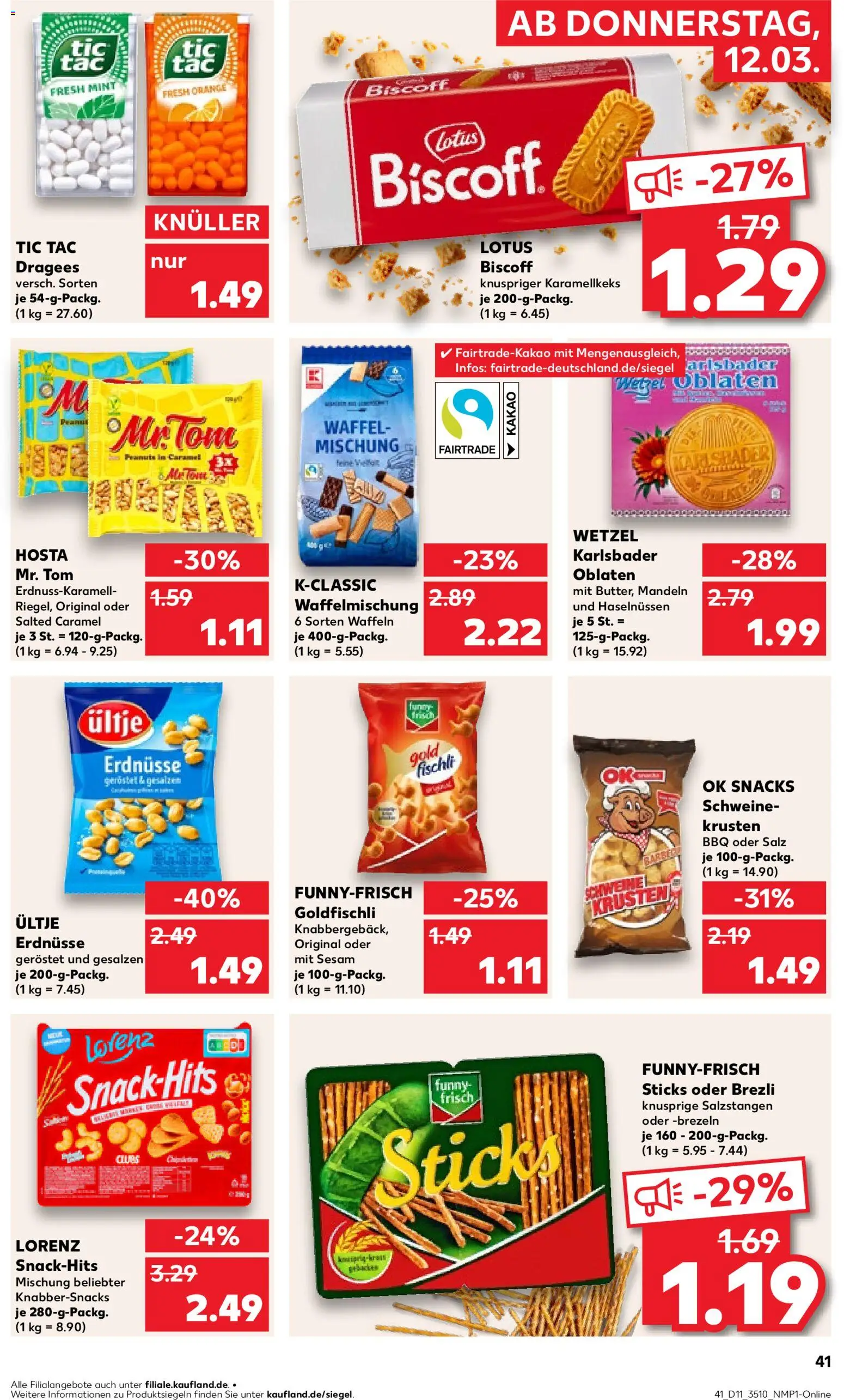 Kaufland Prospekt Zeitz	 – gültig ab 12.03.2026 | Seite: 41 | Produkte: Erdnüsse, Funny frisch, Mandeln, Salz