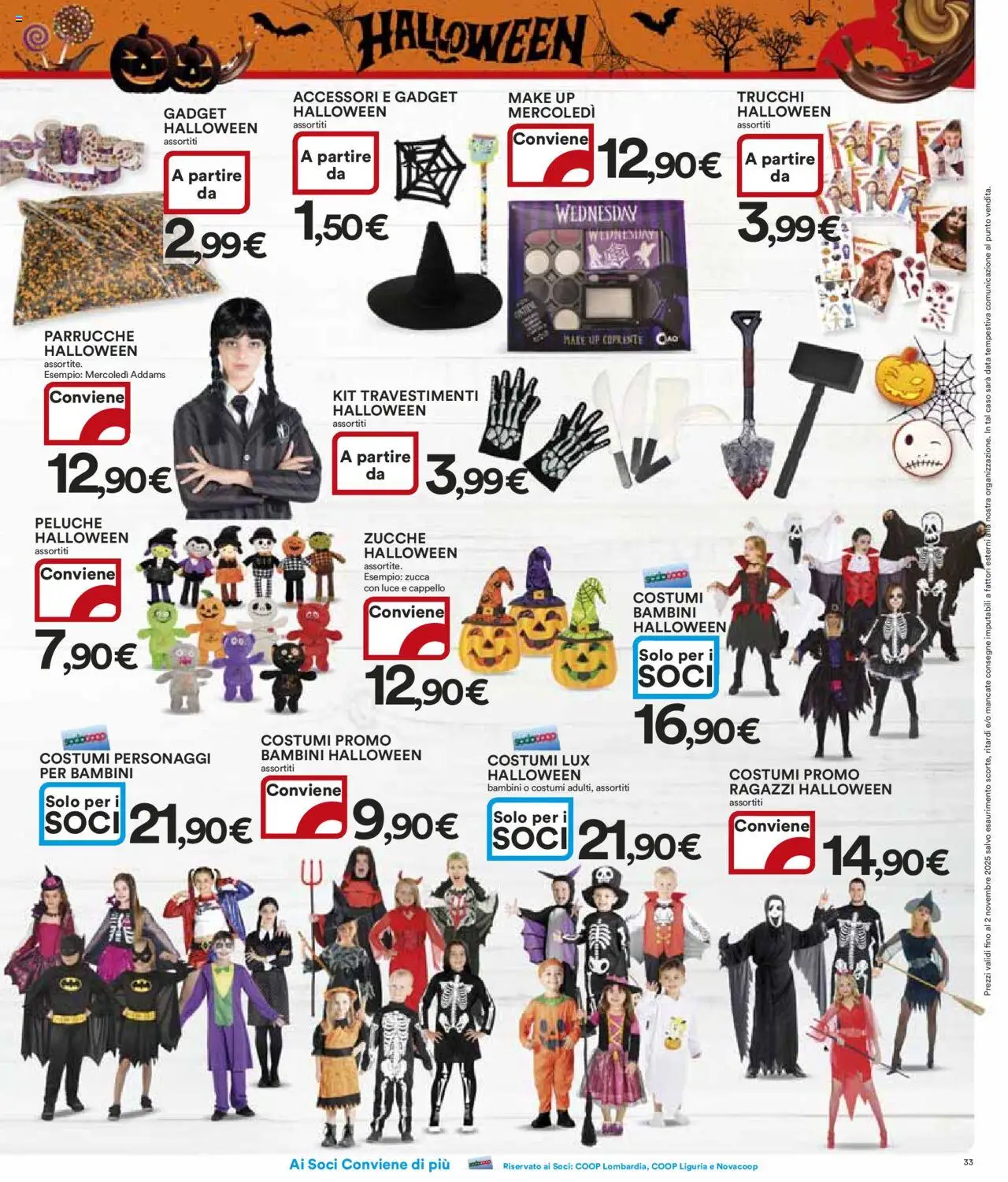 Volantino Ipercoop del 09.10.2025 | Pagina: 33 | Prodotti: Peluche, Zucca, Data, Cappello