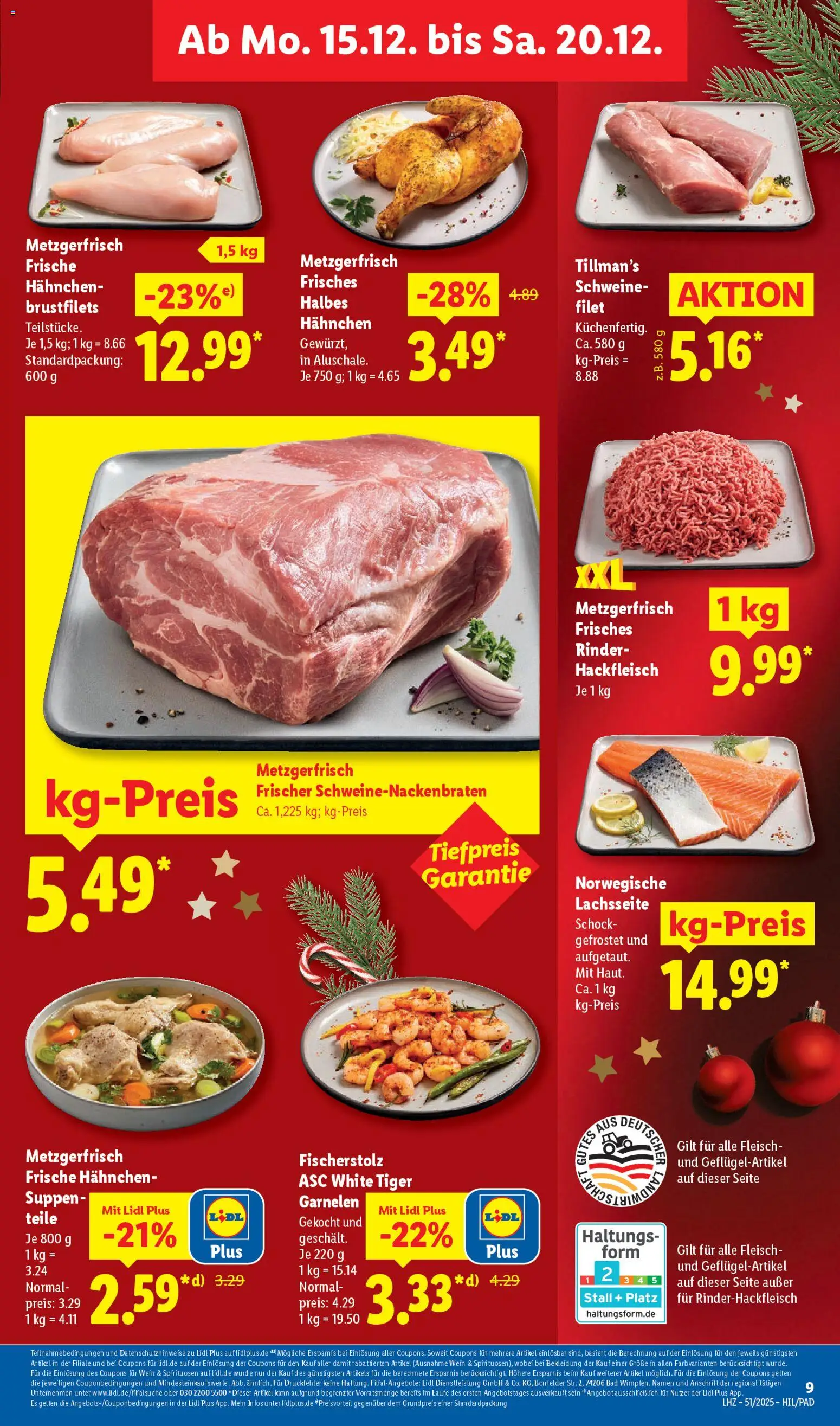 Lidl Prospekt Holzminden – gültig ab 15.12.2025 | Seite: 19 | Produkte: Hahnchen, Bekleidung, Wein, Fleisch