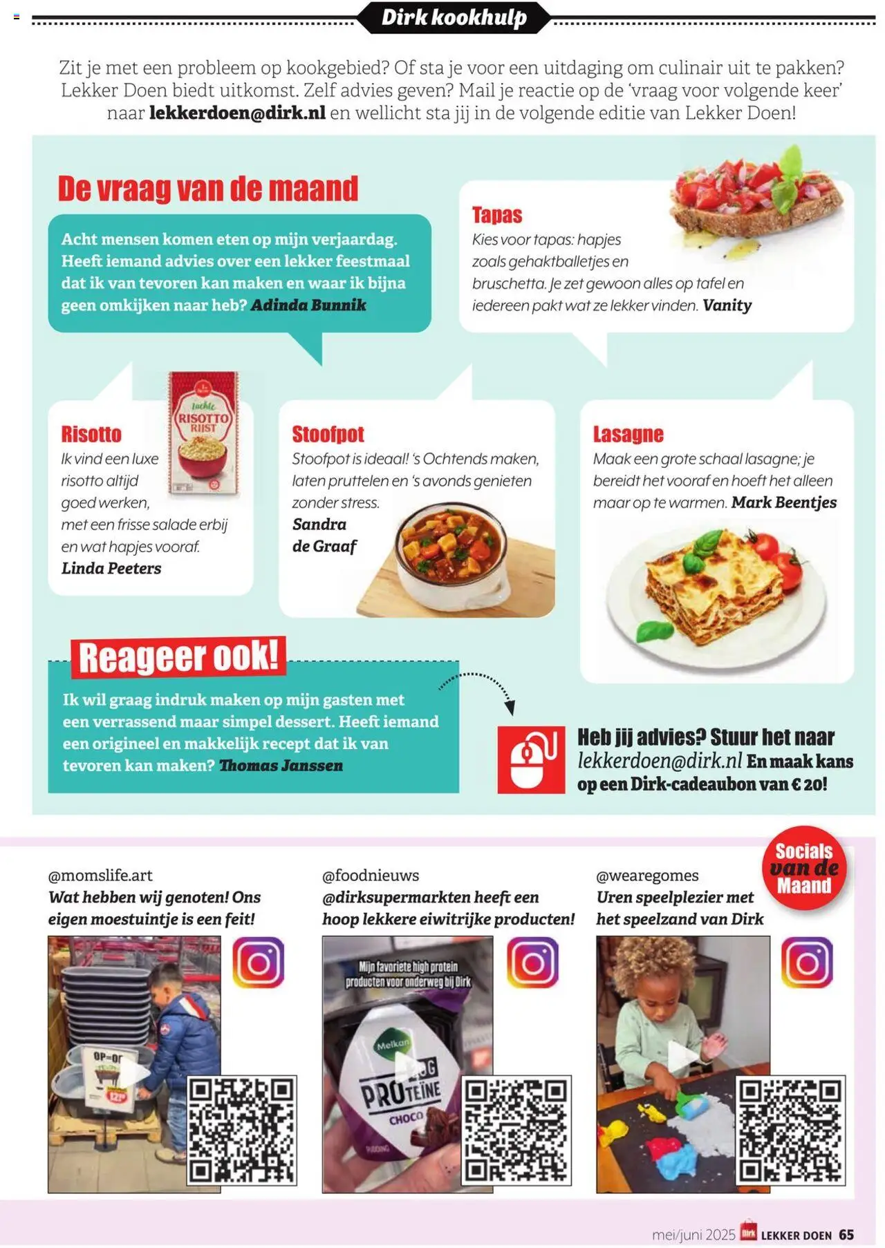  | Pagina: 65 | Producten: Kan, Salade, Lasagne, Pudding